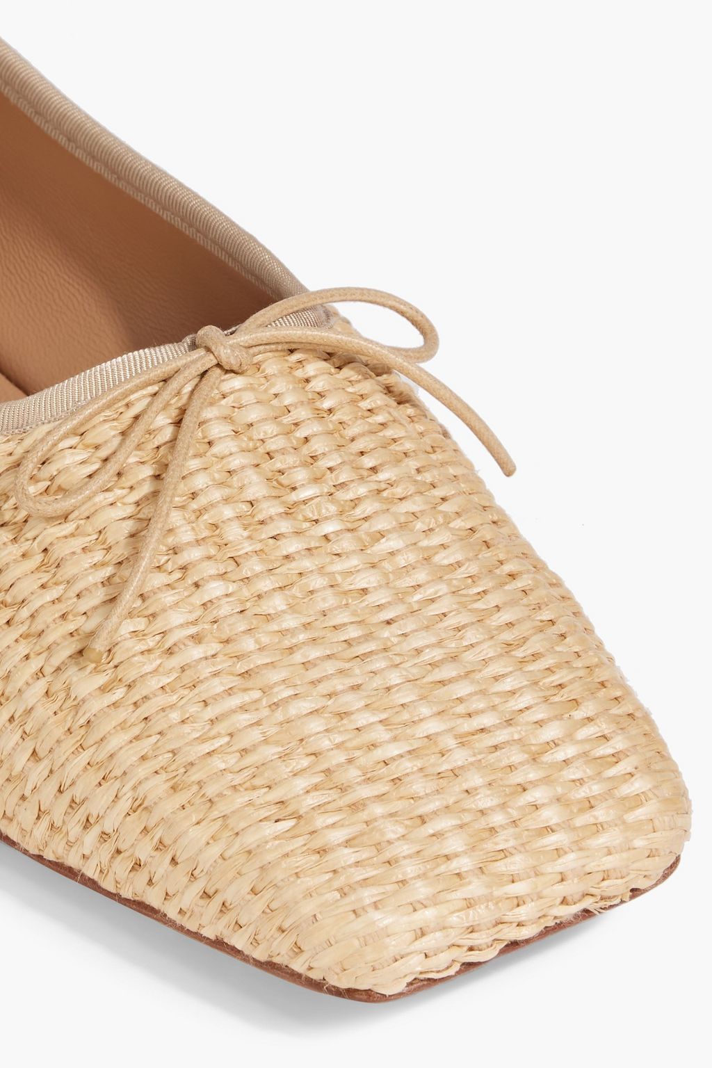 MANSUR GAVRIEL Bow-detailed raffia ballet flats