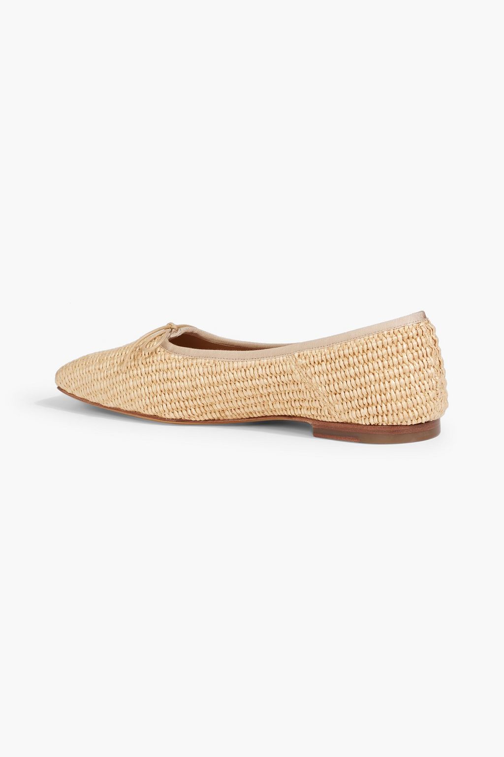 MANSUR GAVRIEL Bow-detailed raffia ballet flats