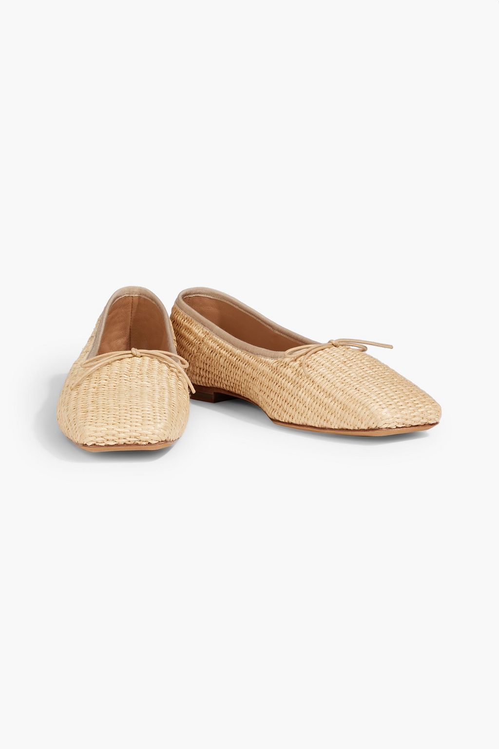 MANSUR GAVRIEL Bow-detailed raffia ballet flats