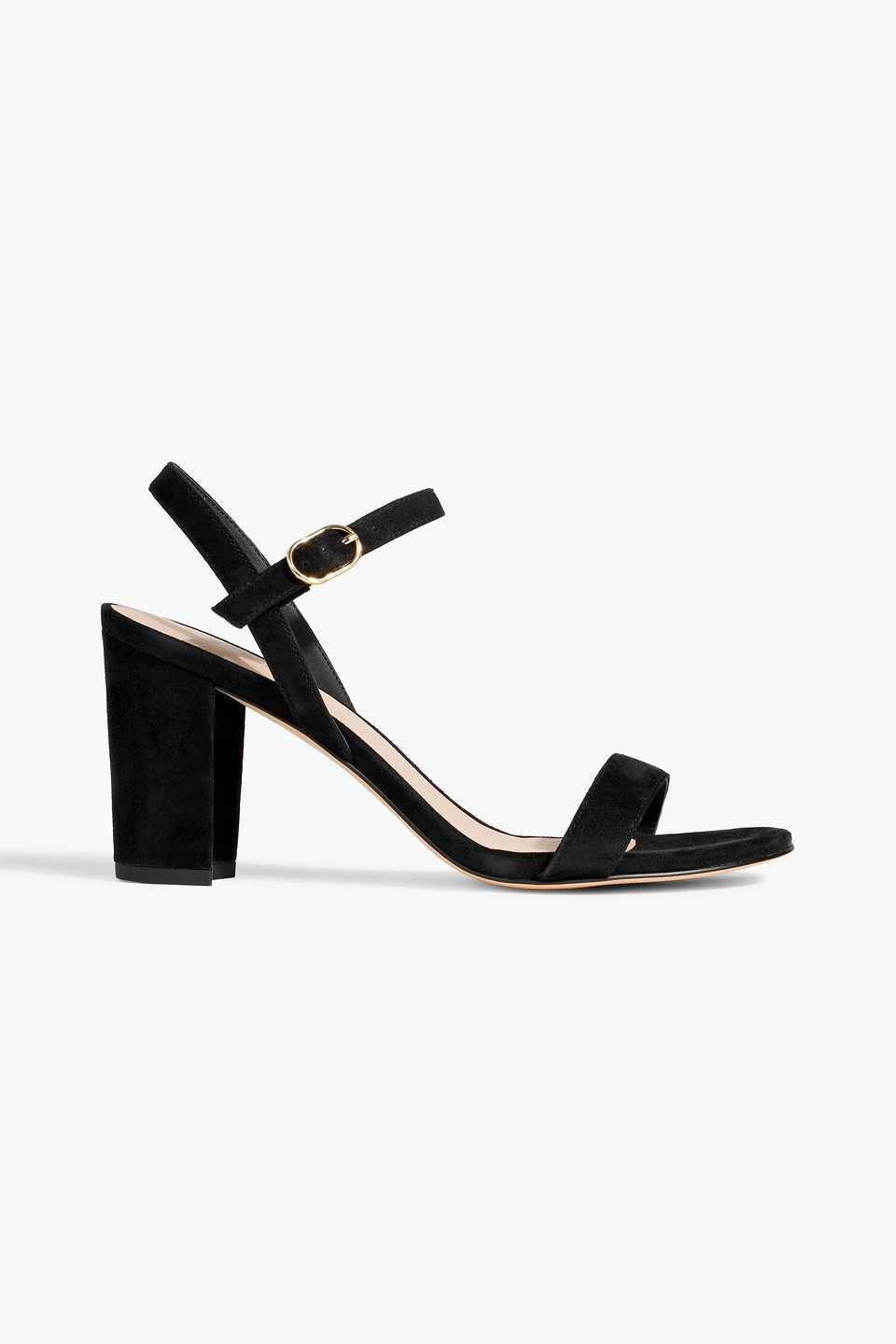 Stuart Weitzman Dancer 75 Suede Sandals In Black