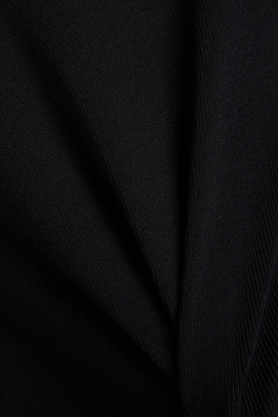 Victoria Beckham Vb Body Pointelle-trimmed Stretch-knit Mini Dress In Black