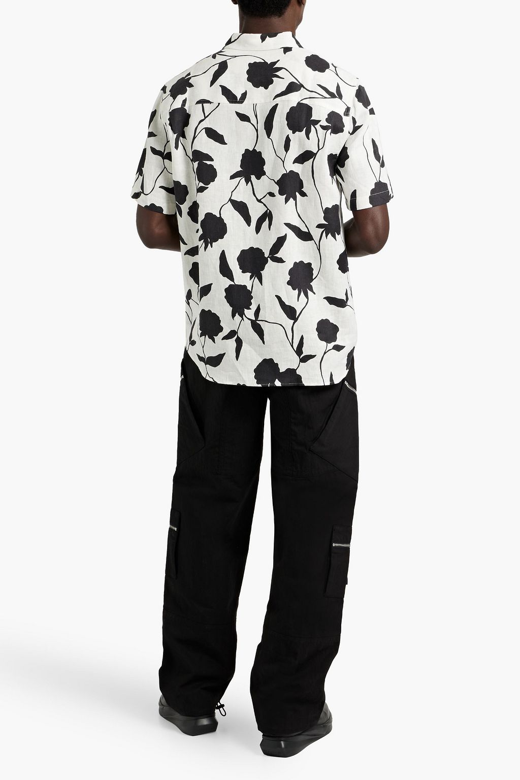 JACQUEMUS Melo appliquéd floral-print linen shirt