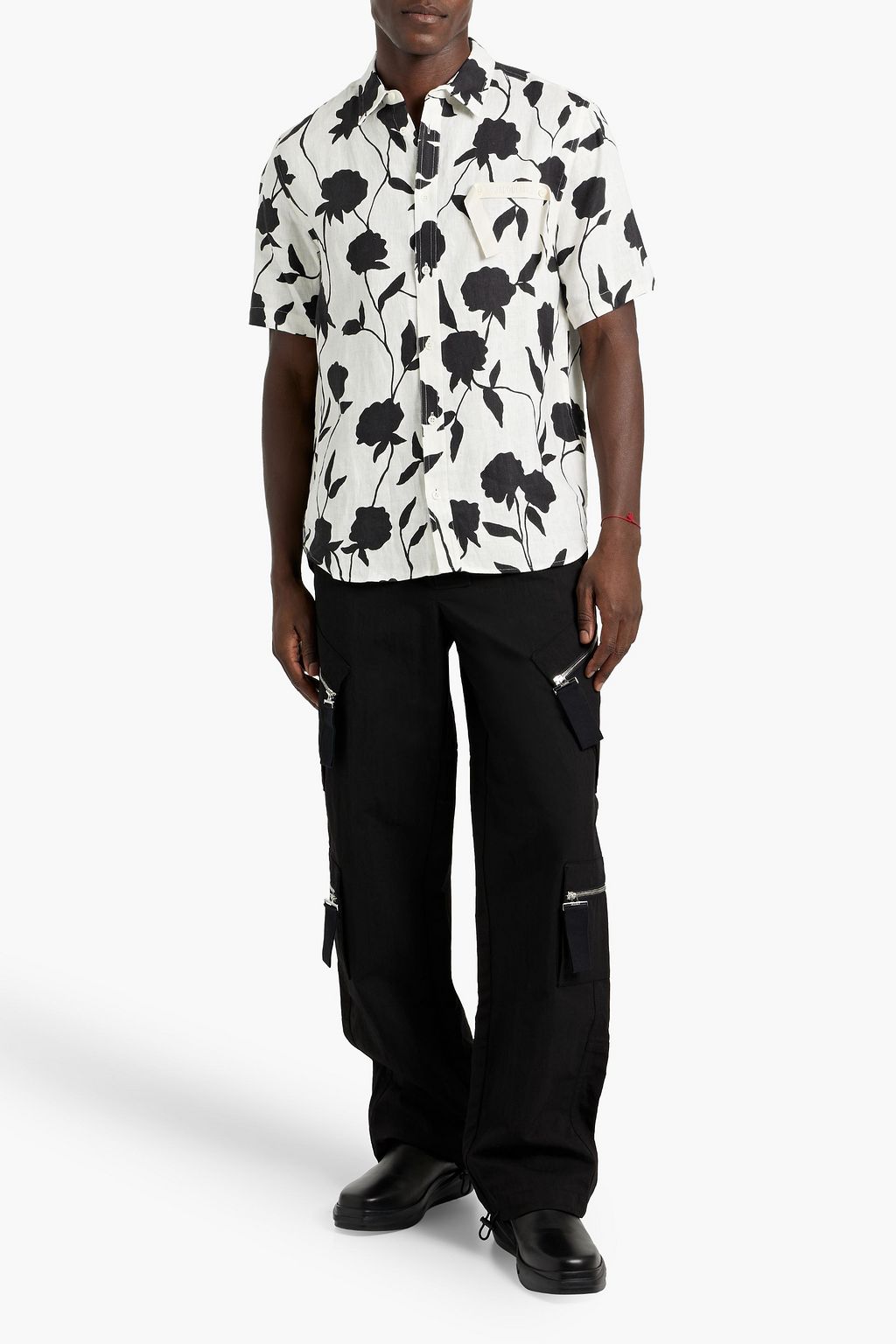 JACQUEMUS Melo appliquéd floral-print linen shirt