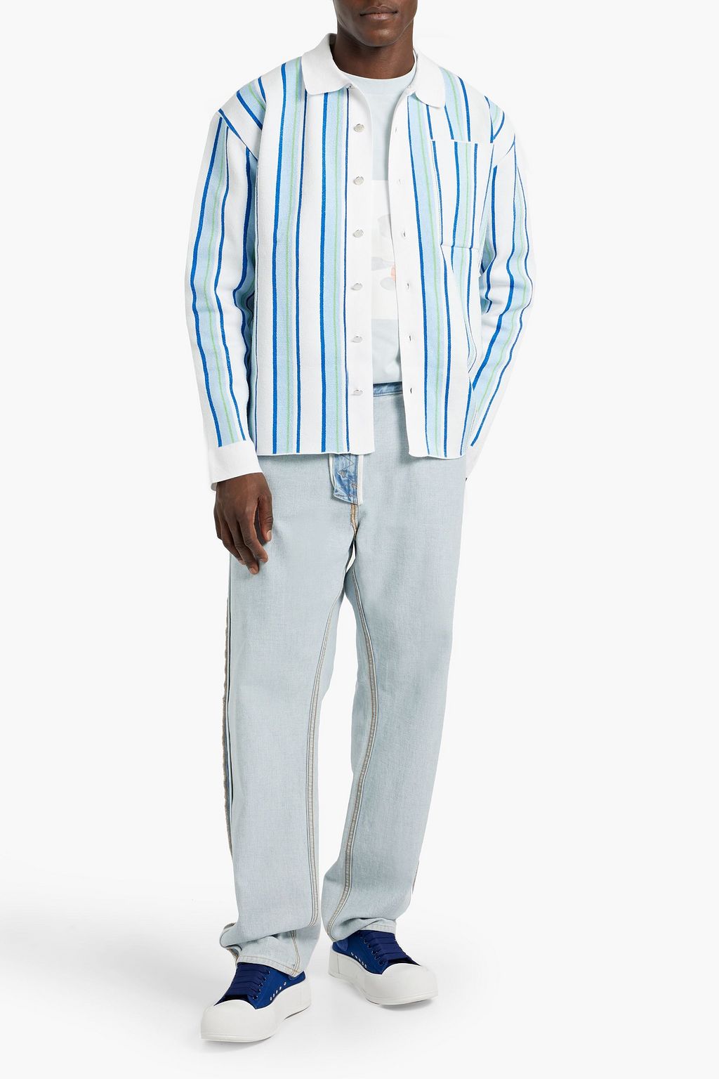 JACQUEMUS قميص "مايل" من مزيج من القطن المخطط