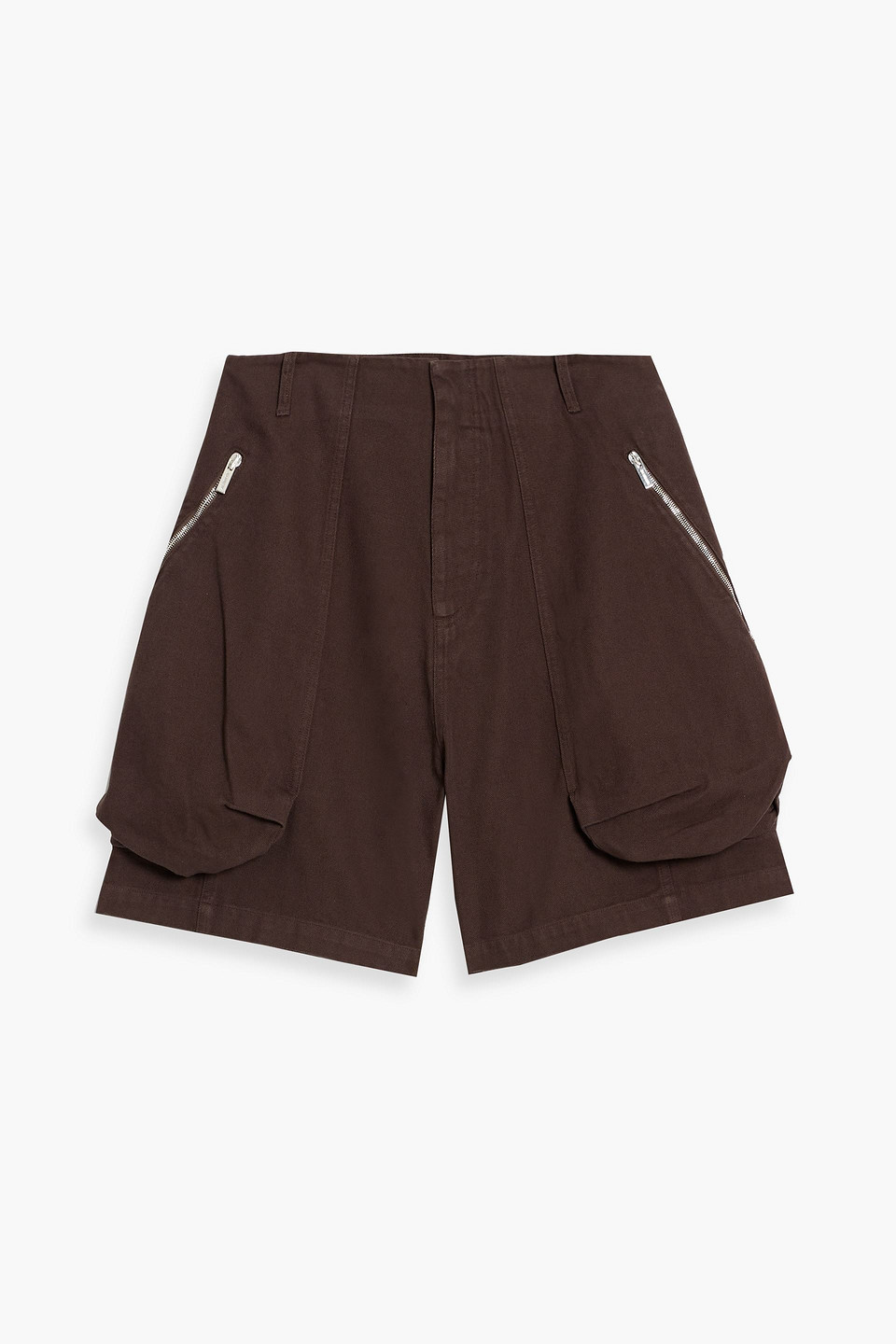 Jacquemus Croissant Cotton Cargo Shorts In Chocolate