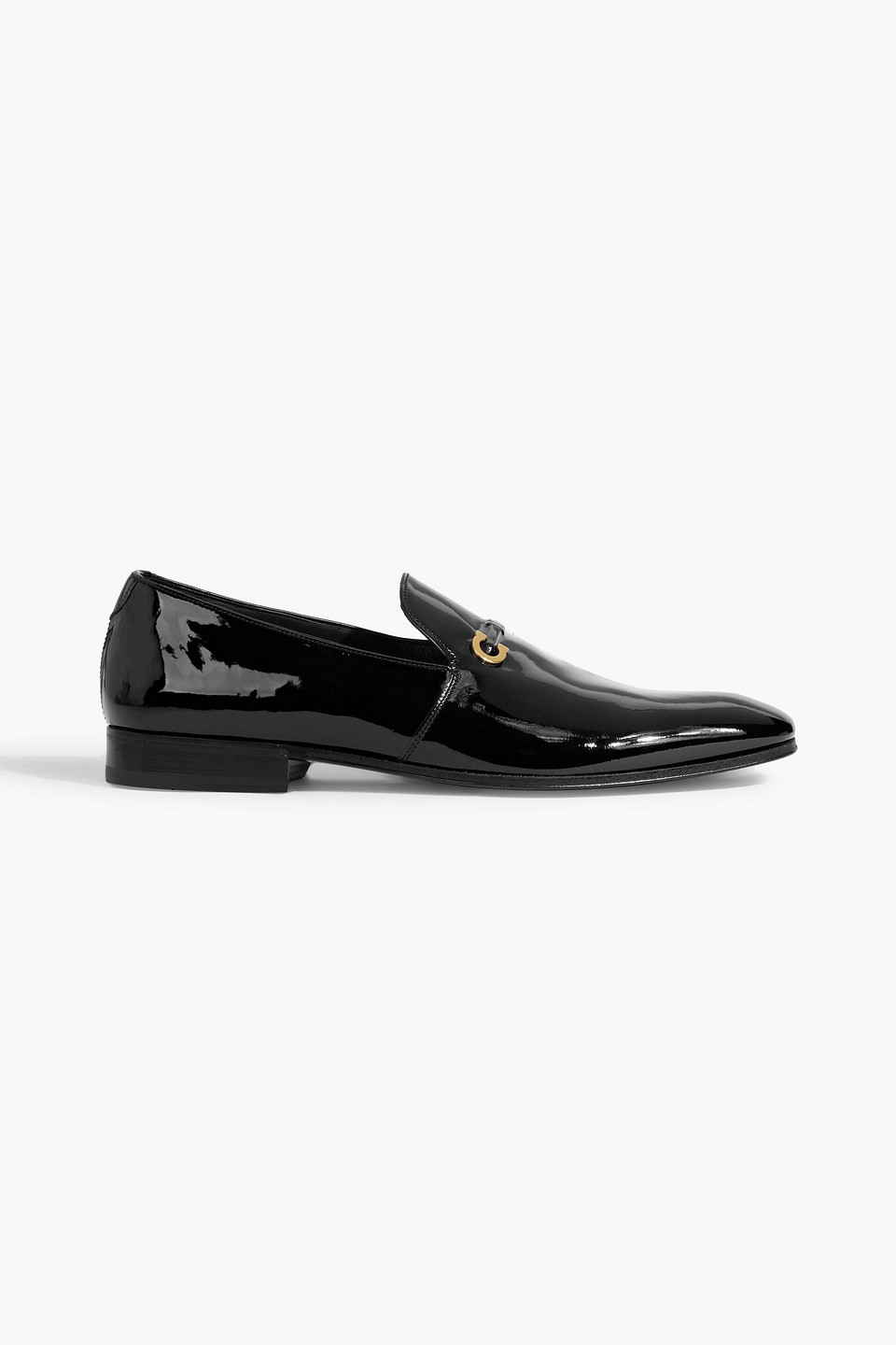 Ferragamo Lyon Patent-leather Loafers In Black