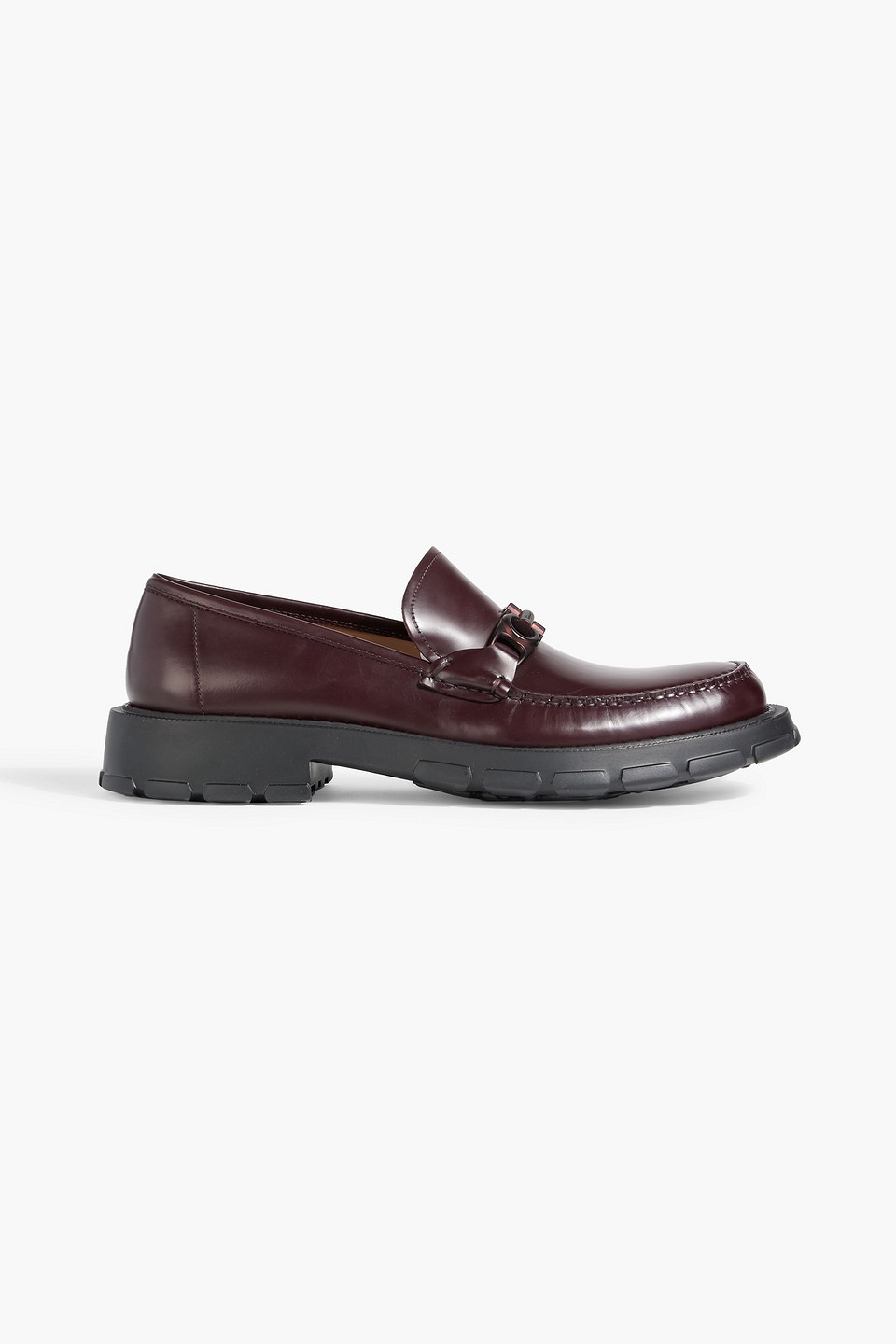 Ferragamo Lamont Embellished Leather Loafers In Burgundy