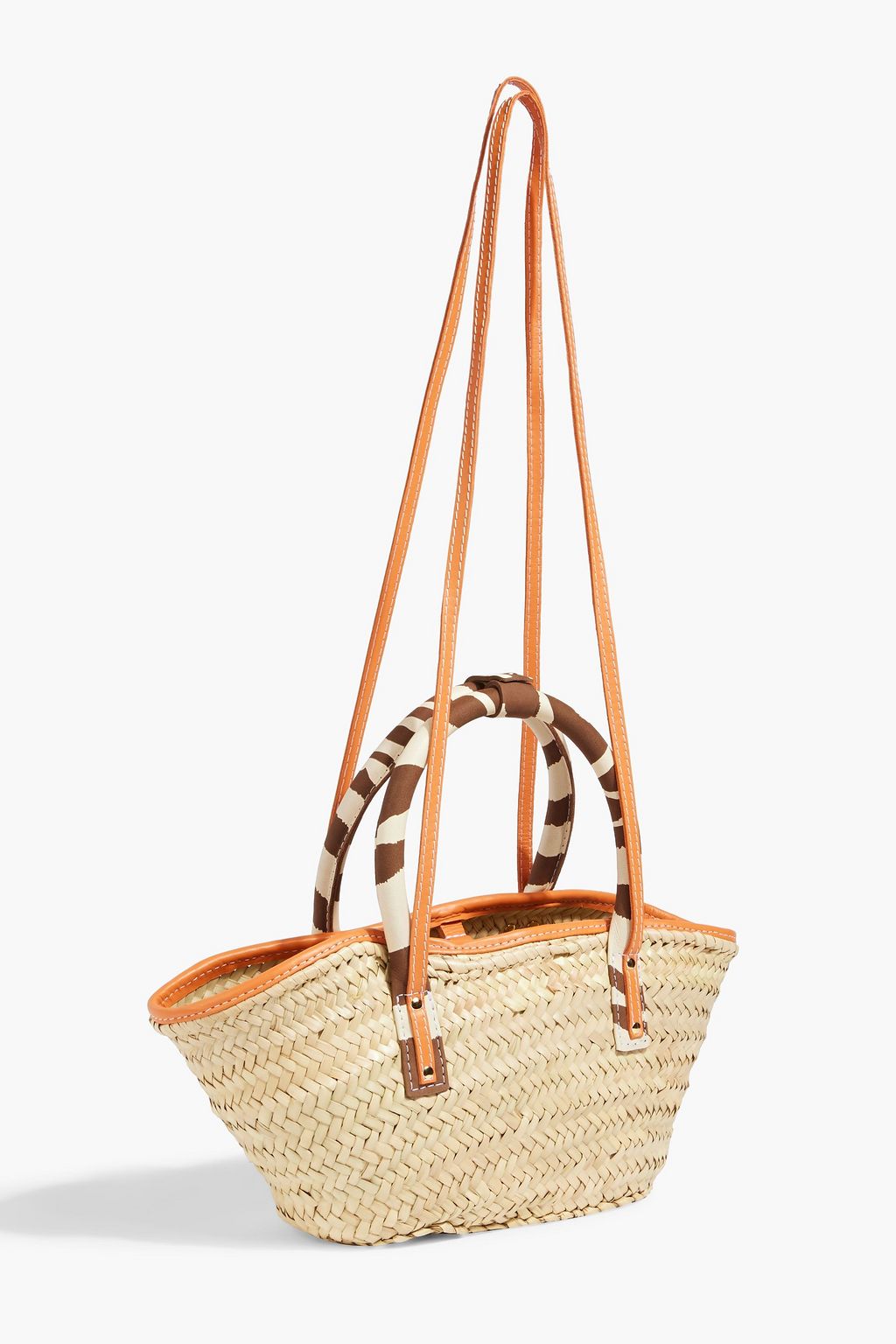 JACQUEMUS Le Panier Soli leather-trimmed raffia tote