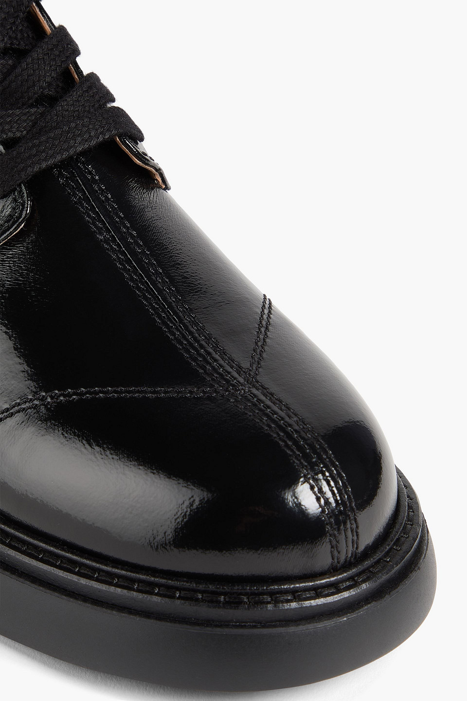 Ganni Glossed Brogues In Black