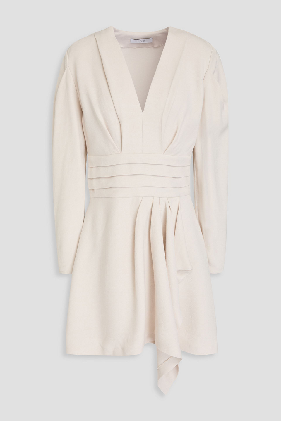 Iro Jimilia Wrap-effect Pleated Crepe Mini Dress In Beige