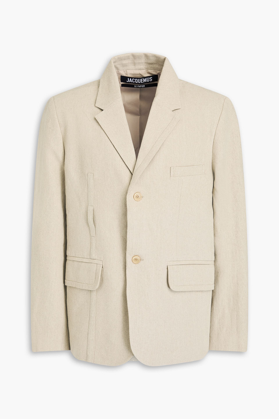 Jacquemus Kiss Blazer Aus Leinen-canvas In Beige