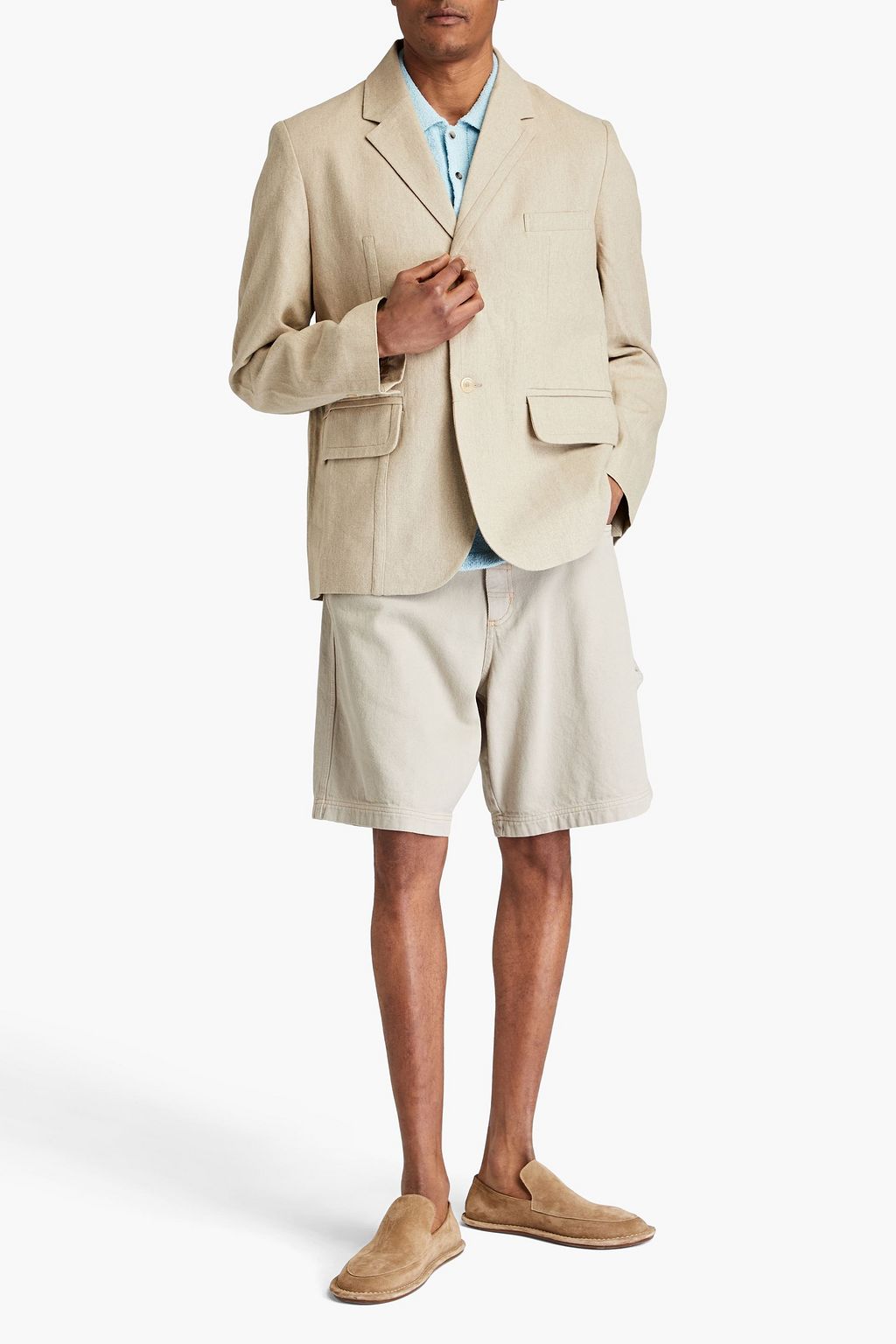 JACQUEMUS بليزر كيس من الكنفا والكتّان