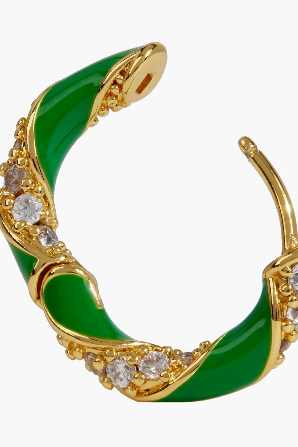 ZIMMERMANN Gold-tone, crystal and enamel hoop earrings