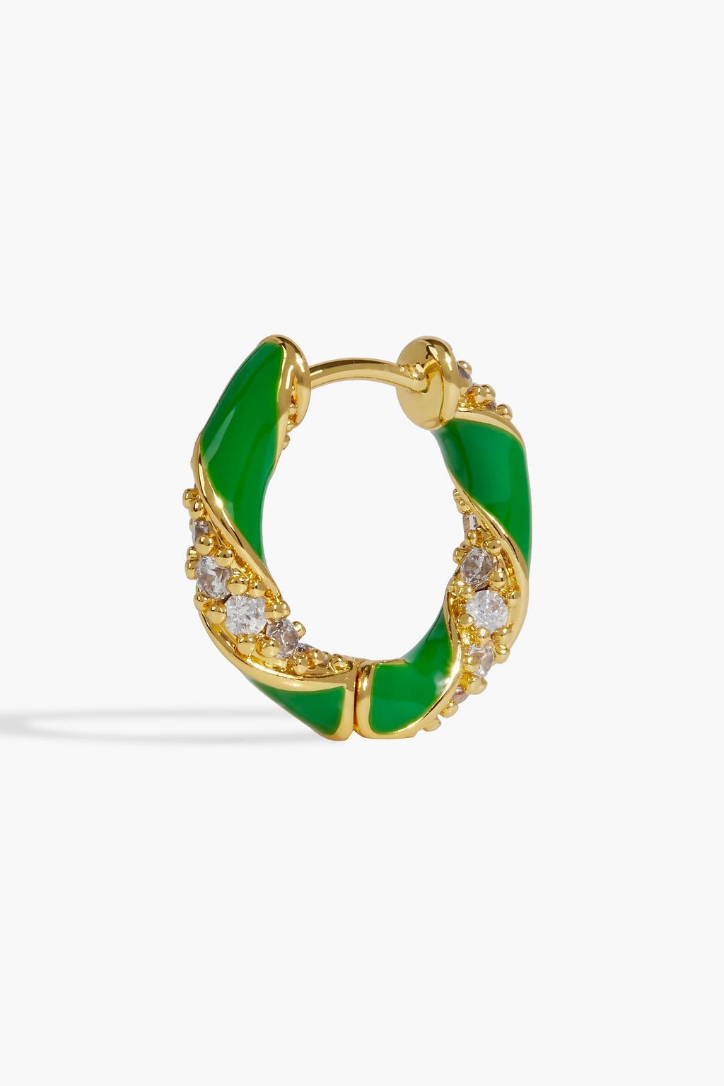 ZIMMERMANN Gold-tone, crystal and enamel hoop earrings