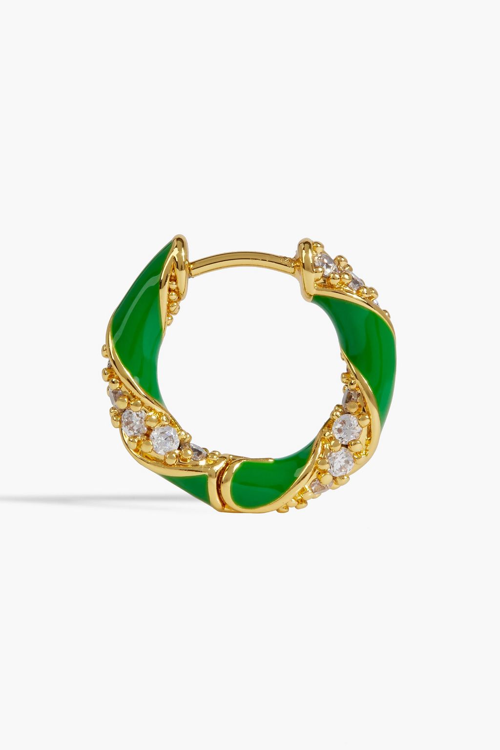 ZIMMERMANN Gold-tone, crystal and enamel hoop earrings