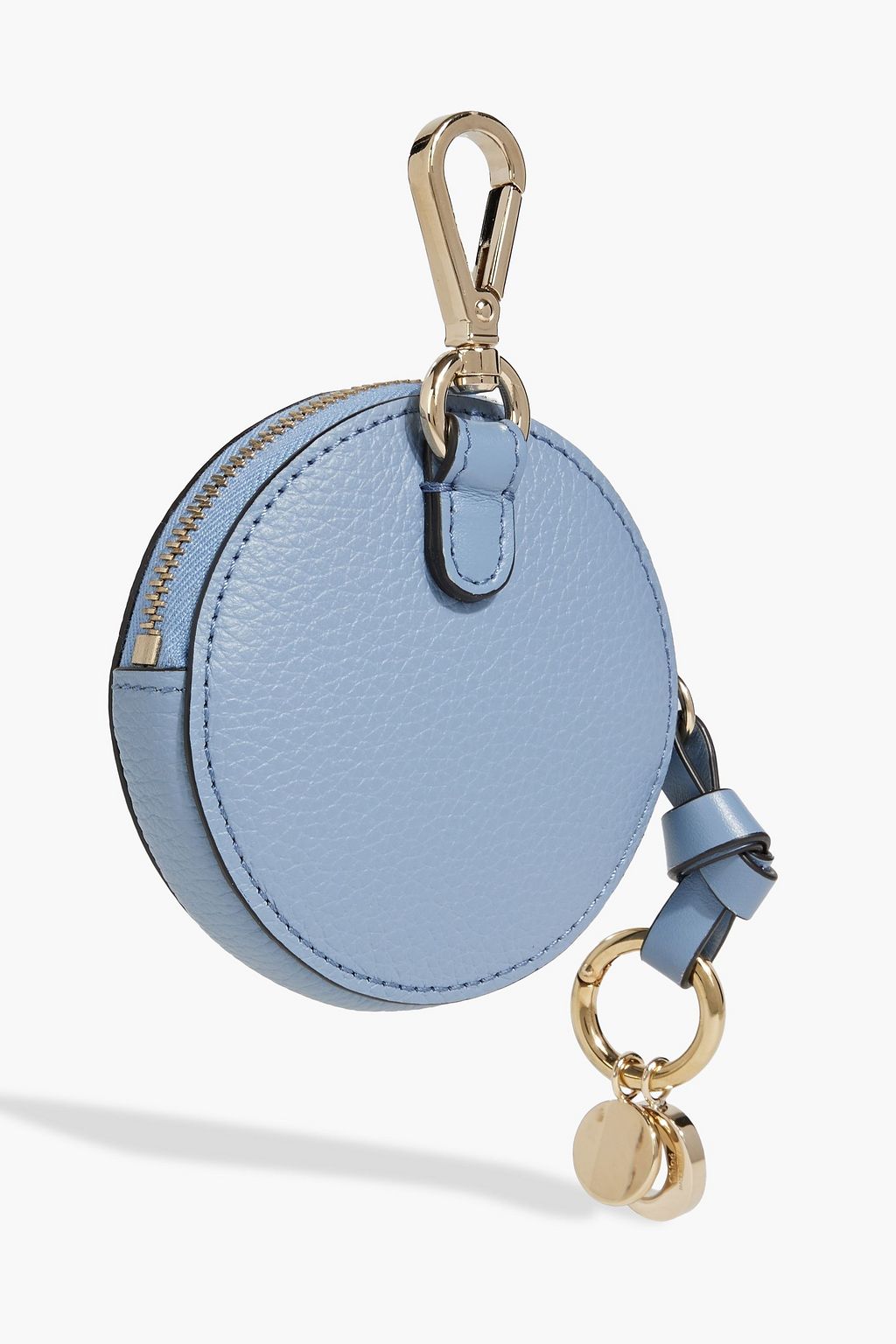 CHLOÉ Alphabet pebbled-leather keychain