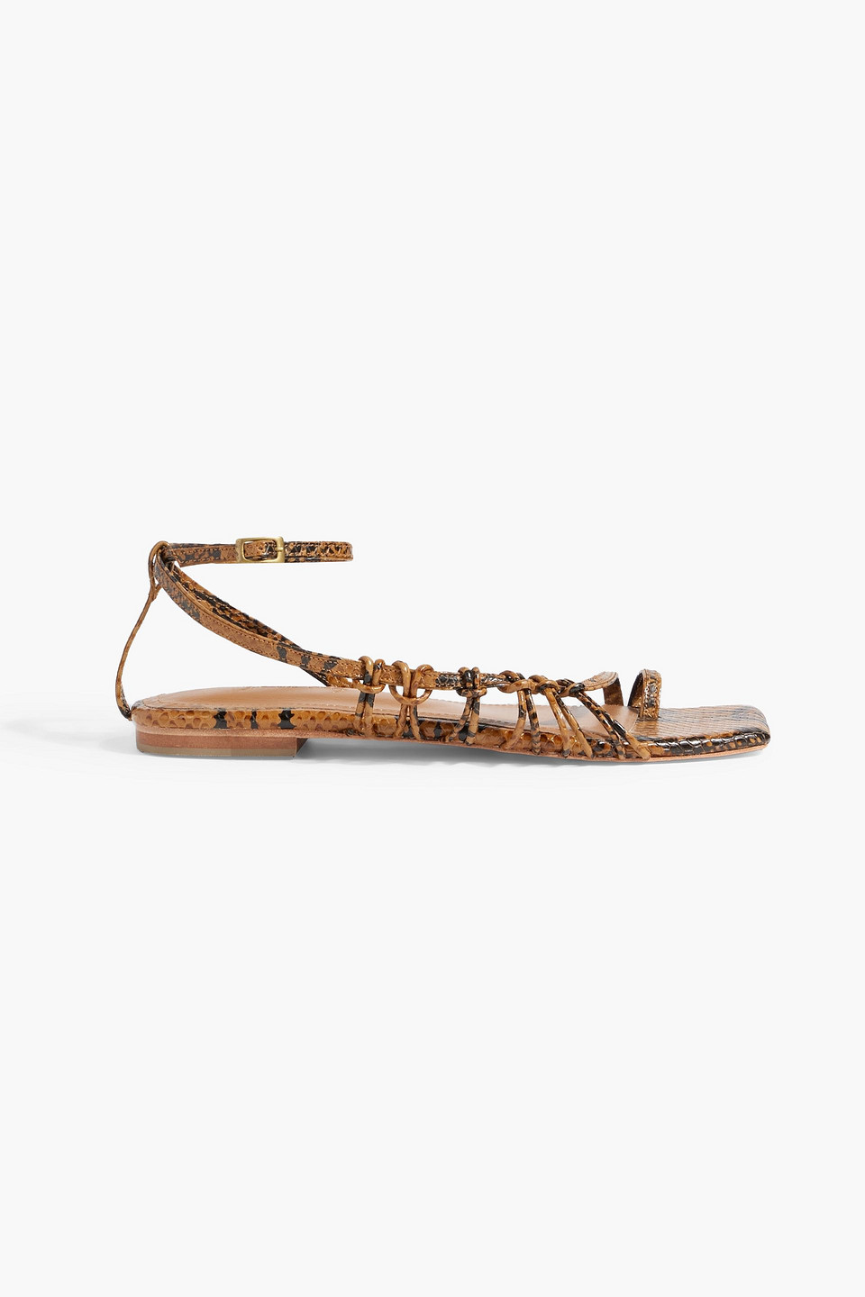 Johanna Ortiz Moon Gazer Snake-effect Leather Sandals In Animal Print