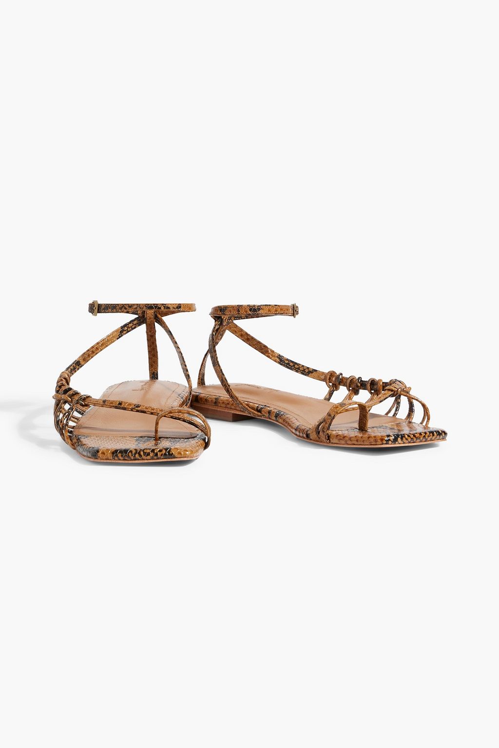 JOHANNA ORTIZ Moon Gazer snake-effect leather sandals