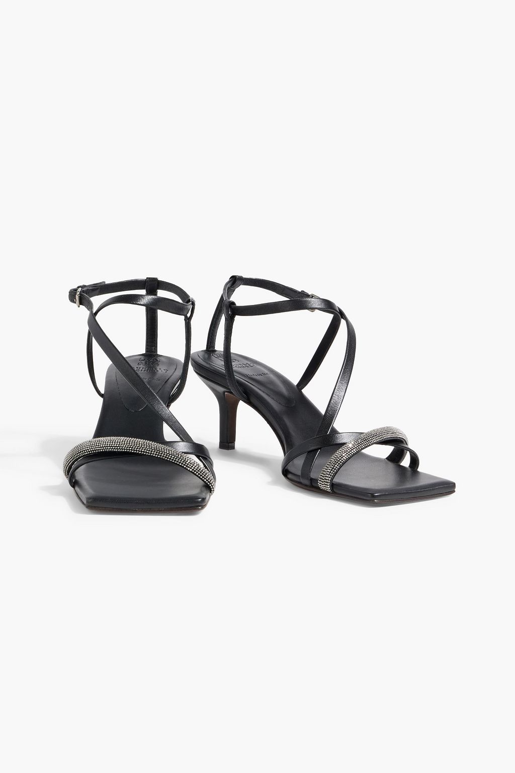 BRUNELLO CUCINELLI Bead-embellished leather sandals