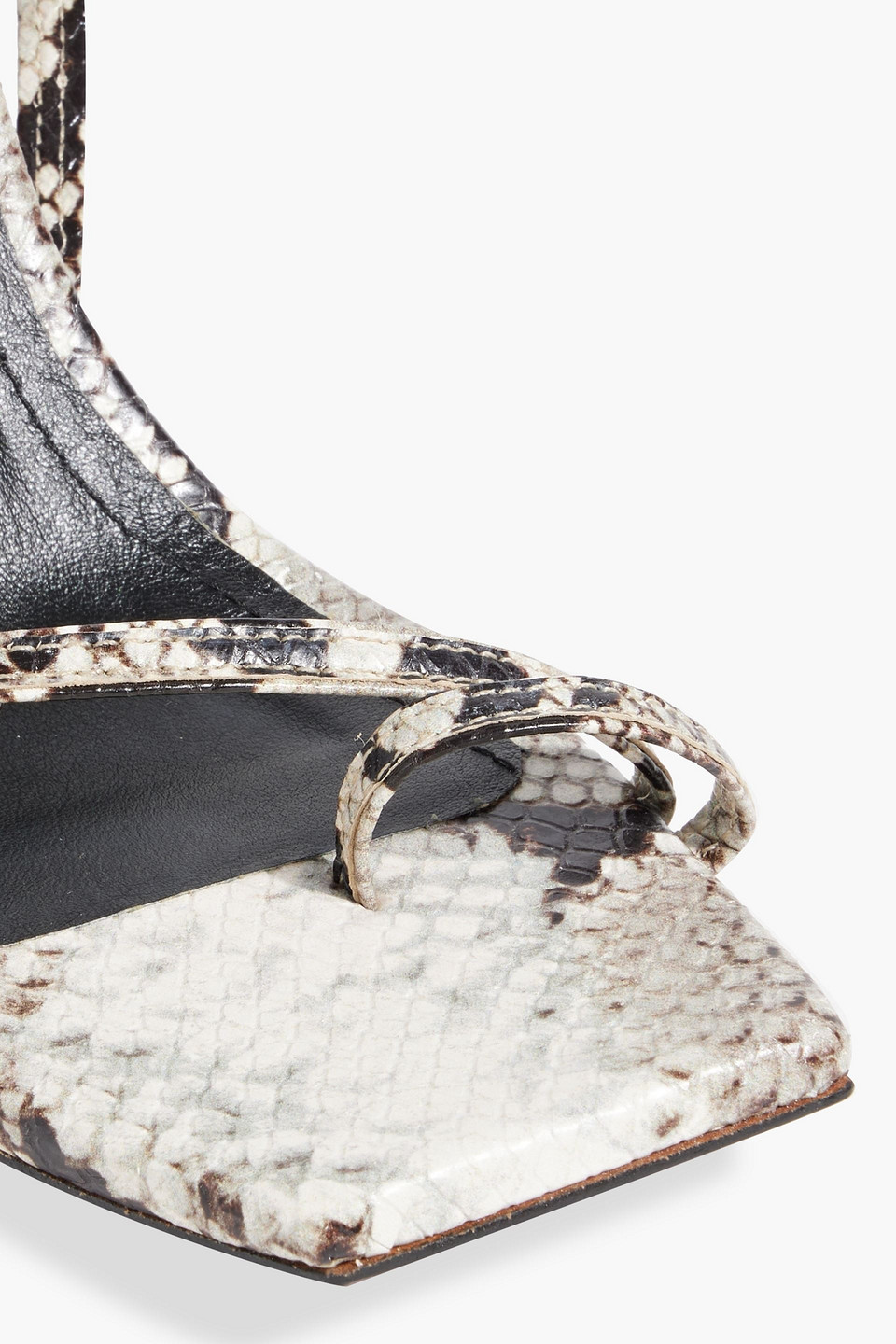 Shop Johanna Ortiz Aventura Nocturna Snake-effect Leather Sandals In Animal Print