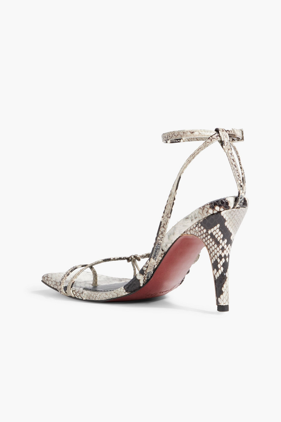 Shop Johanna Ortiz Aventura Nocturna Snake-effect Leather Sandals In Animal Print