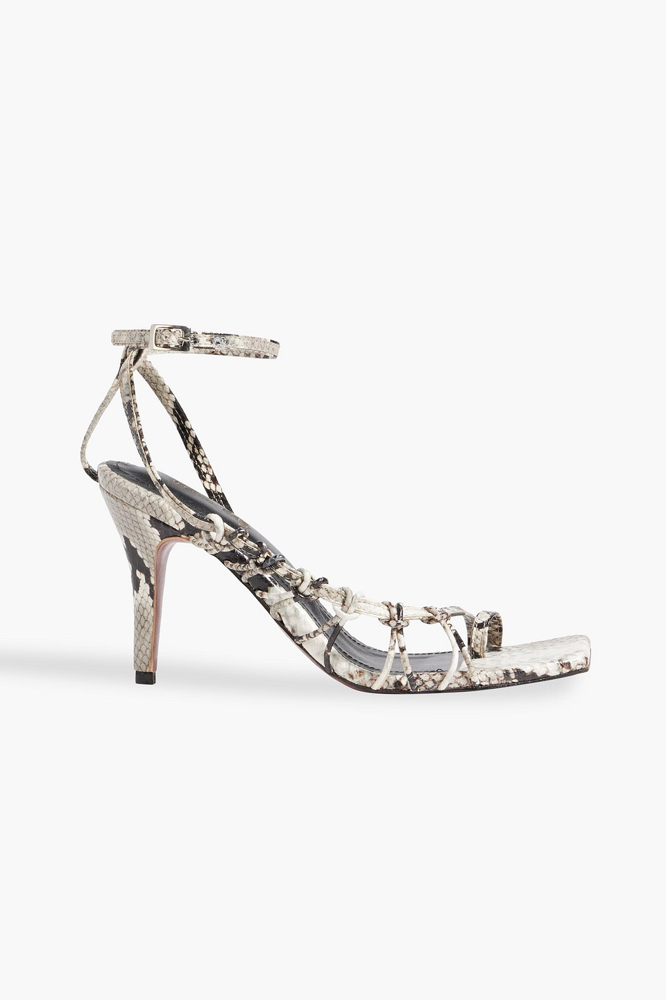 Johanna Ortiz Aventura Nocturna Snake-effect Leather Sandals In Animal Print