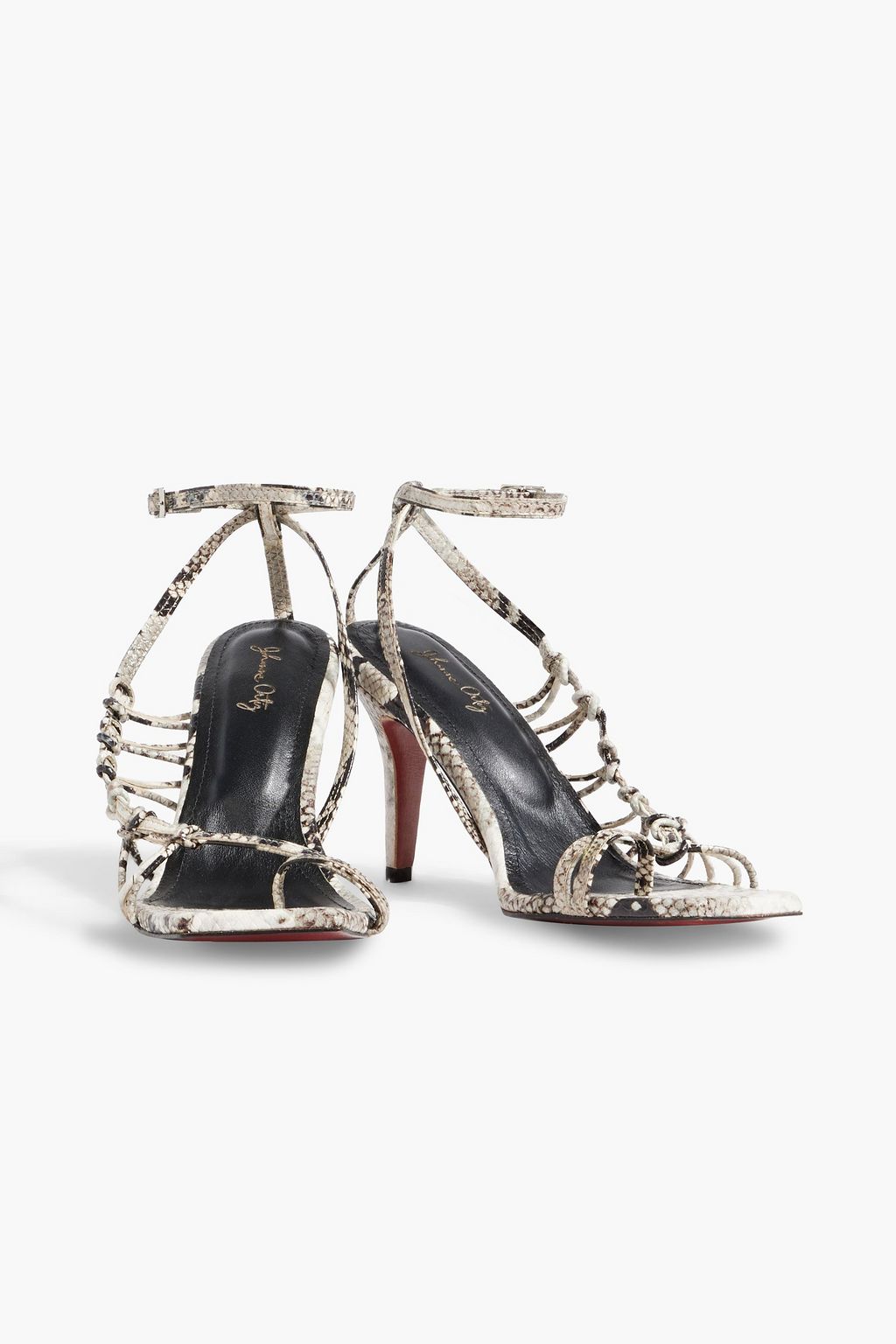 JOHANNA ORTIZ Aventura Nocturna snake-effect leather sandals