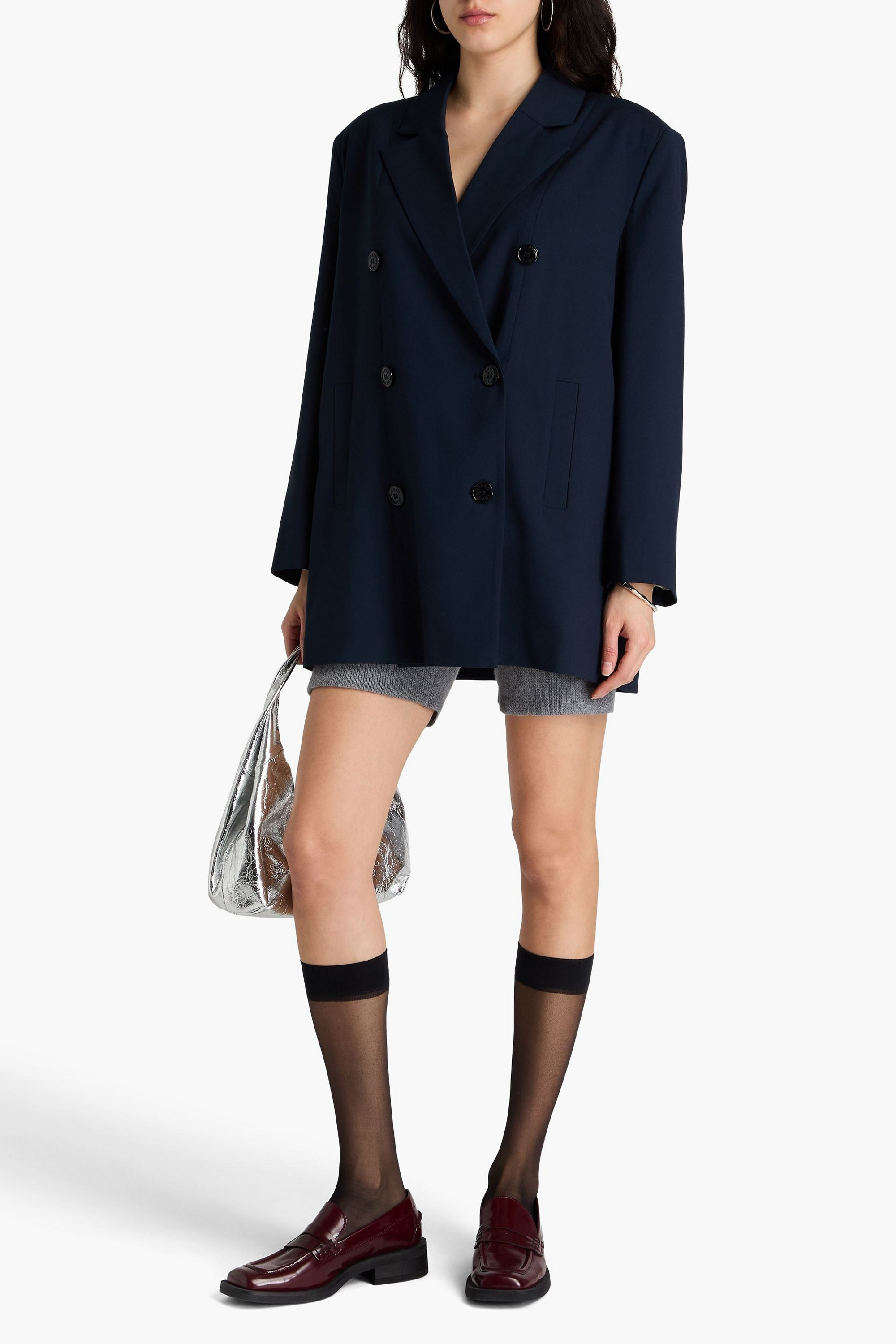 GANNI Oversized twill blazer