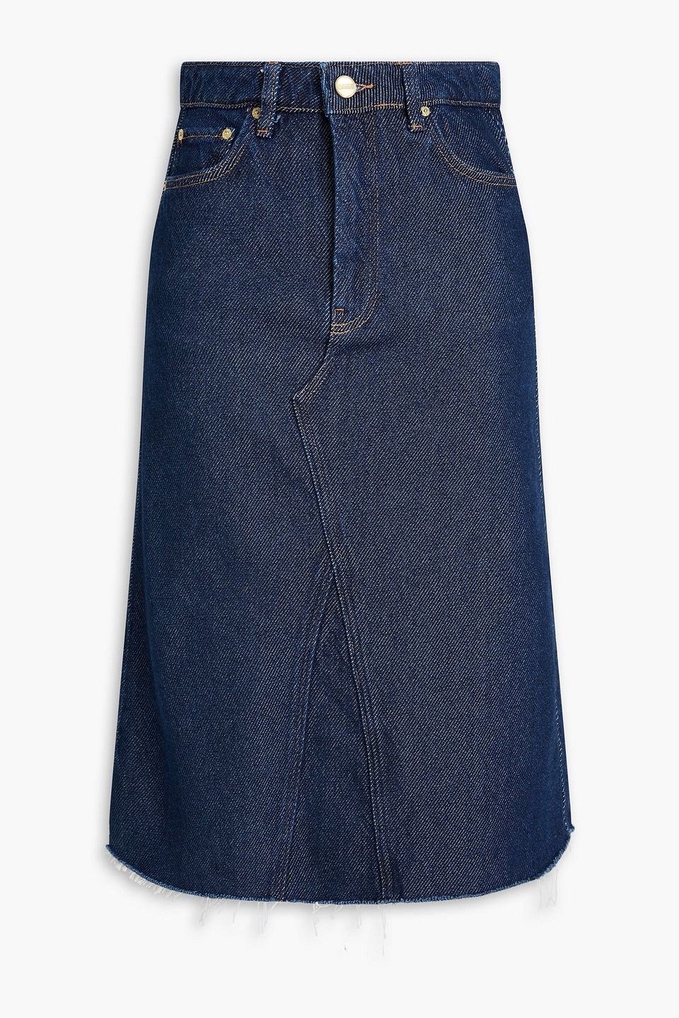 Ganni Midirock Aus Denim In Dunkelblauer Denim