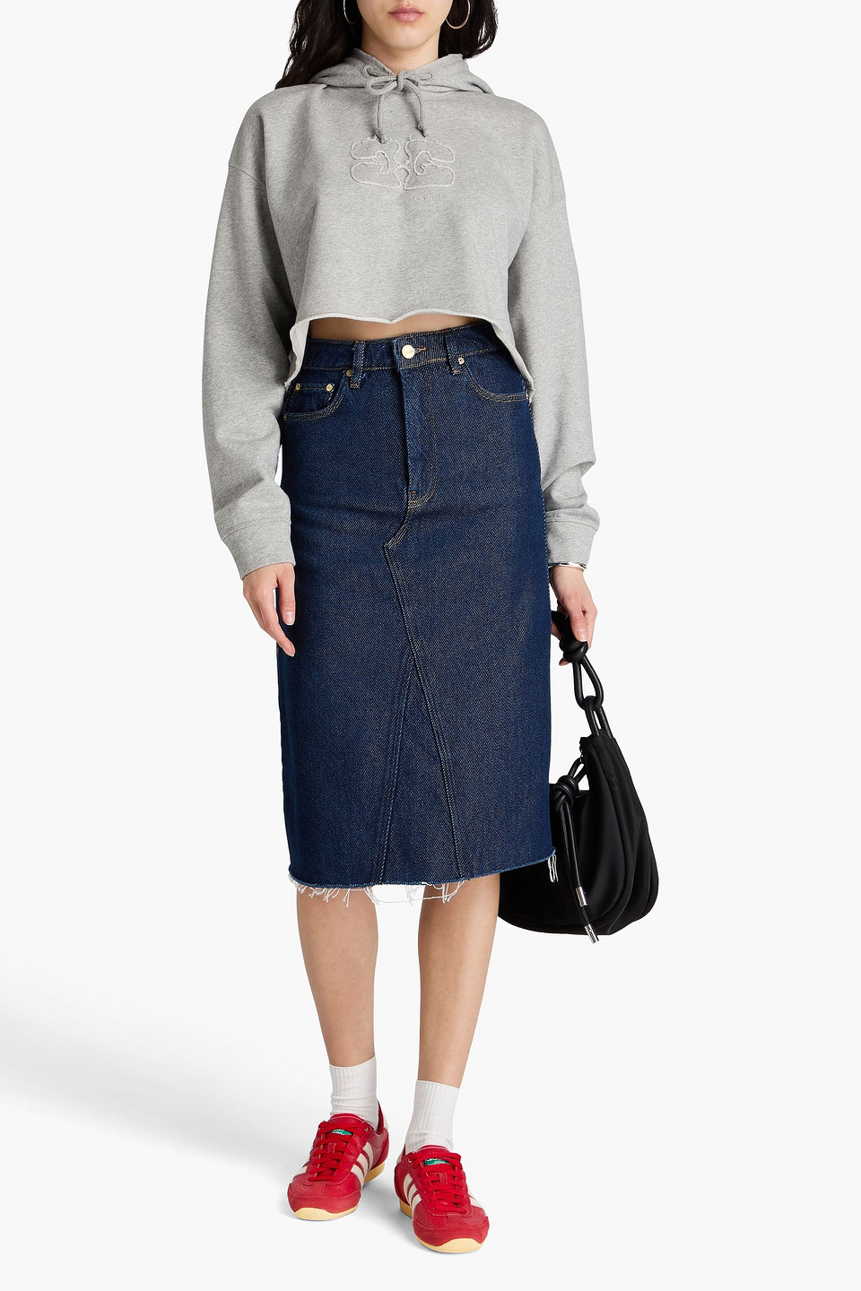 Ganni Midirock Aus Denim In Dunkelblauer Denim