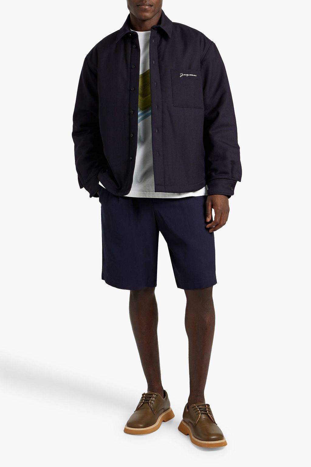 JACQUEMUS 패딩 그랑 드 뿌드르 울 오버셔츠