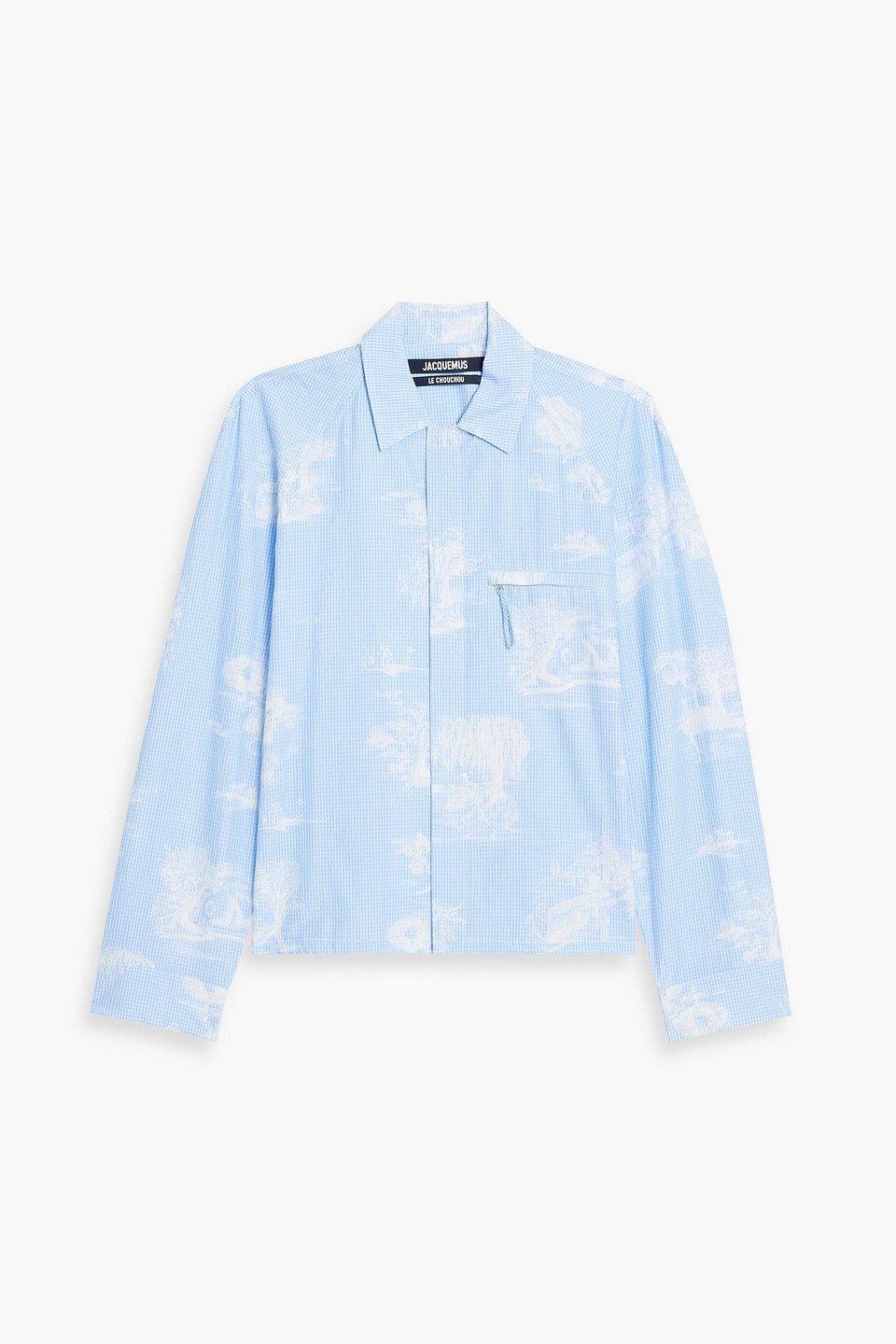 Jacquemus Criollo Printed Seersucker Shirt In Light Blue