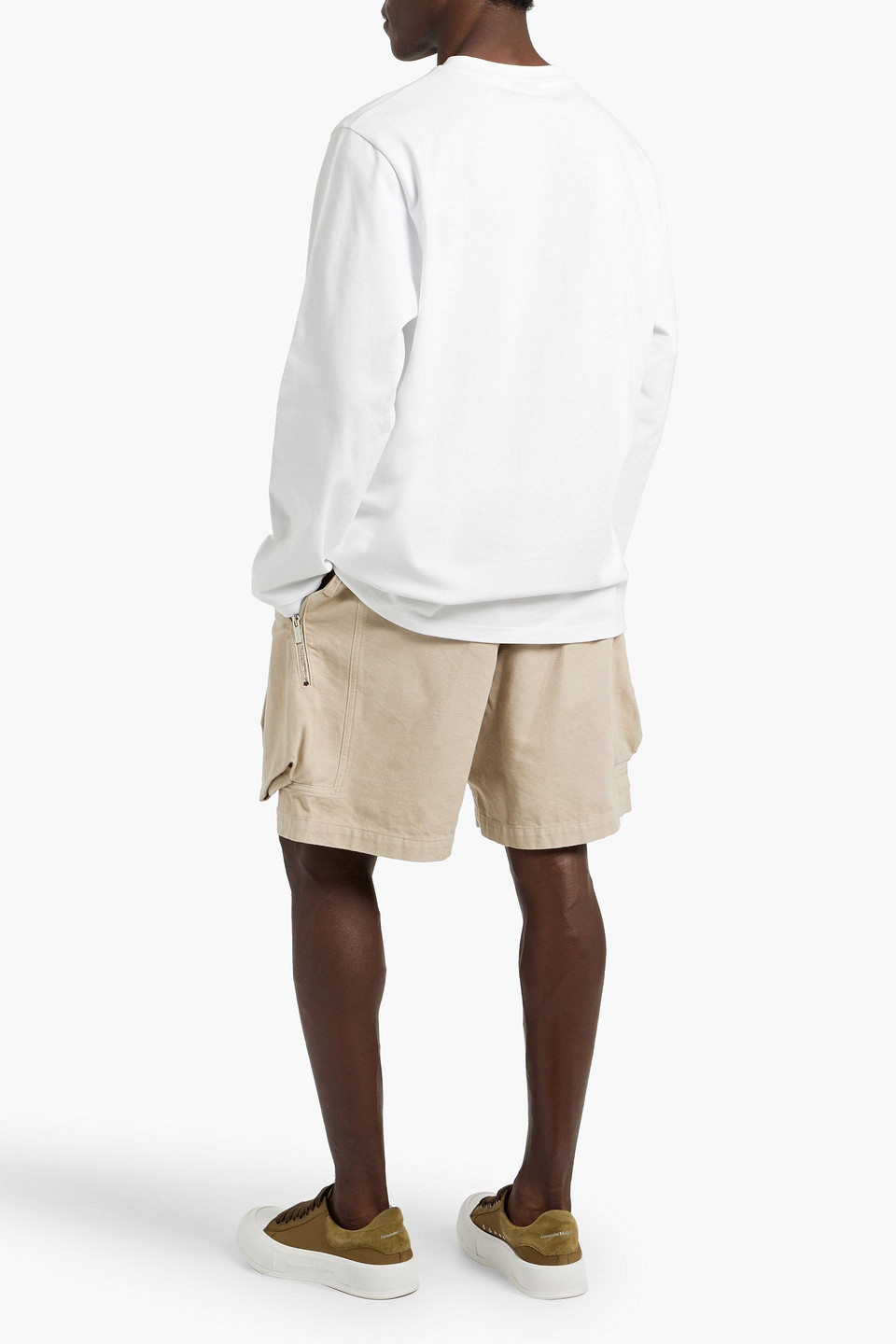 Jacquemus Le Short Cargo Croissant Cotton Shorts In Beige