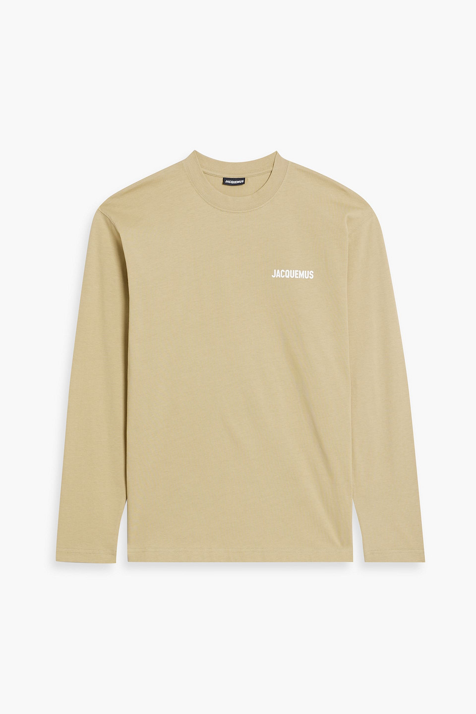 Jacquemus Maches Longues Logo-print Cotton-jersey T-shirt In Sage Green
