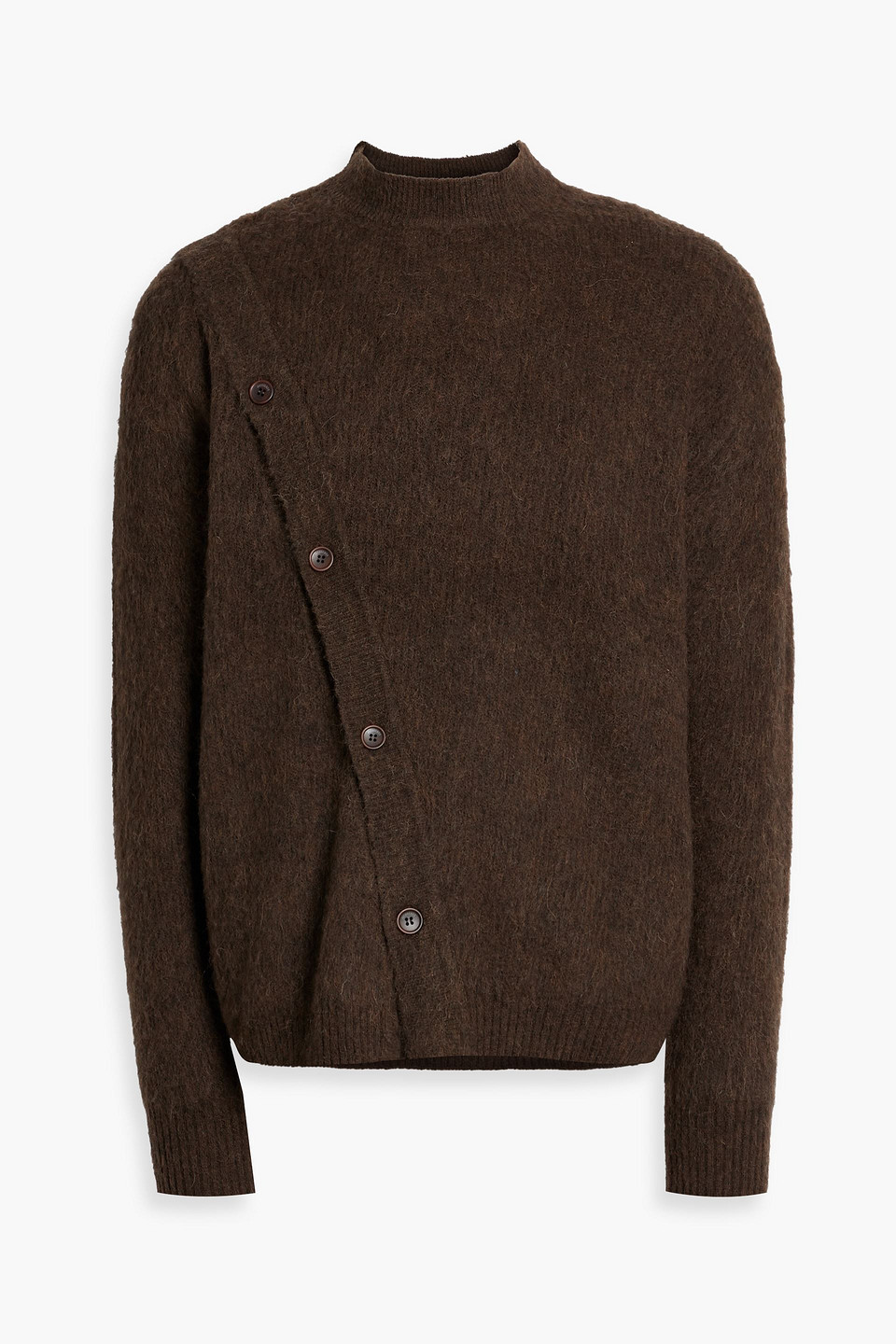 Jacquemus Pau Button-detailed Knitted Sweater In Brown