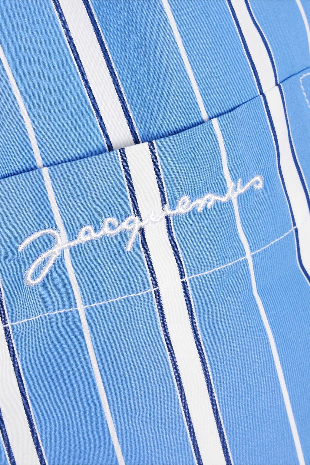 JACQUEMUS 스트라이프 패딩 코튼 포플린 오버셔츠