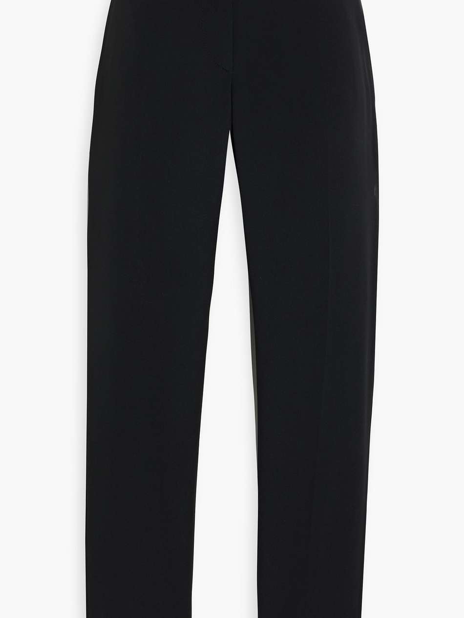belted crepe tapered pants