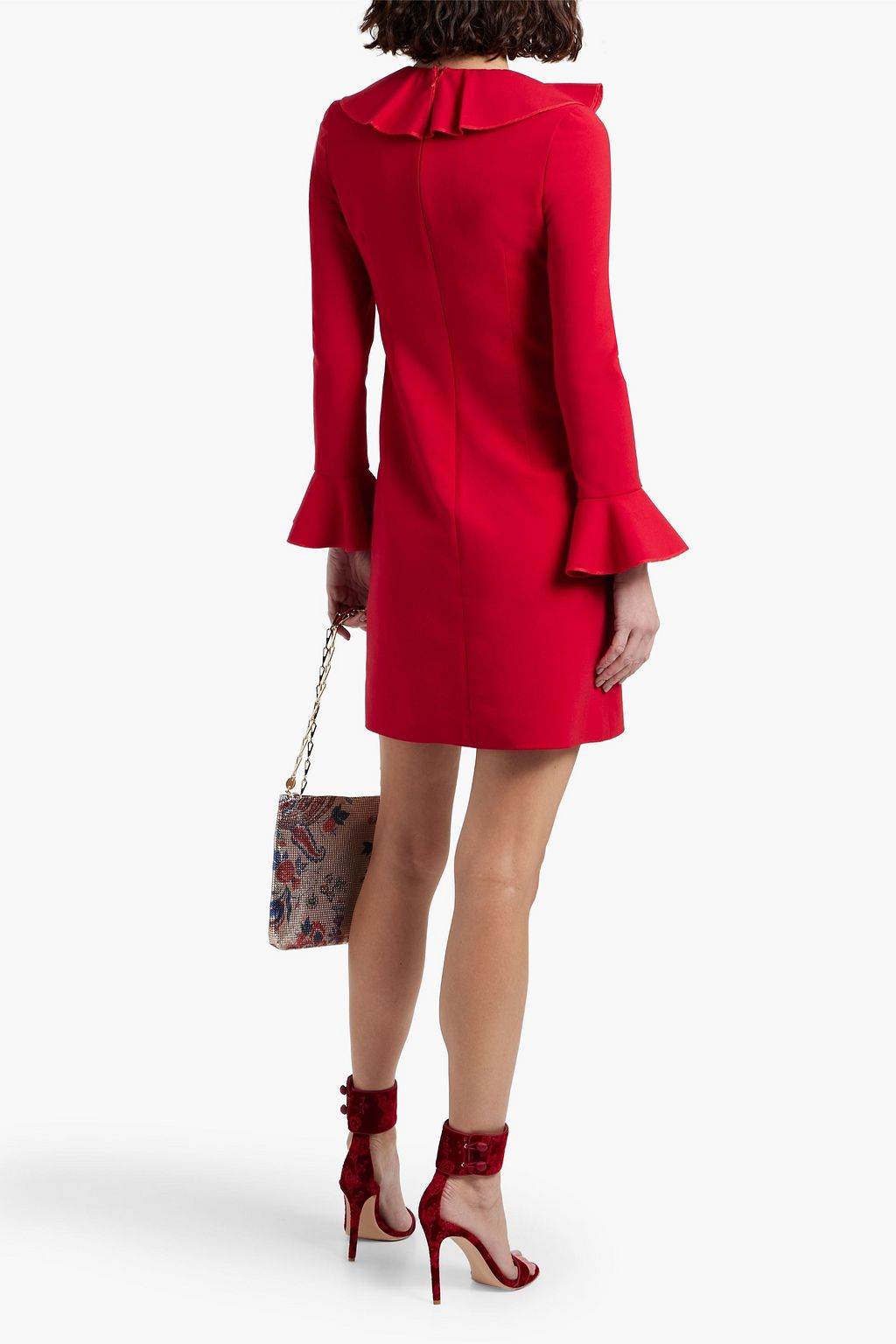 VALENTINO GARAVANI Ruffled wool-blend mini dress