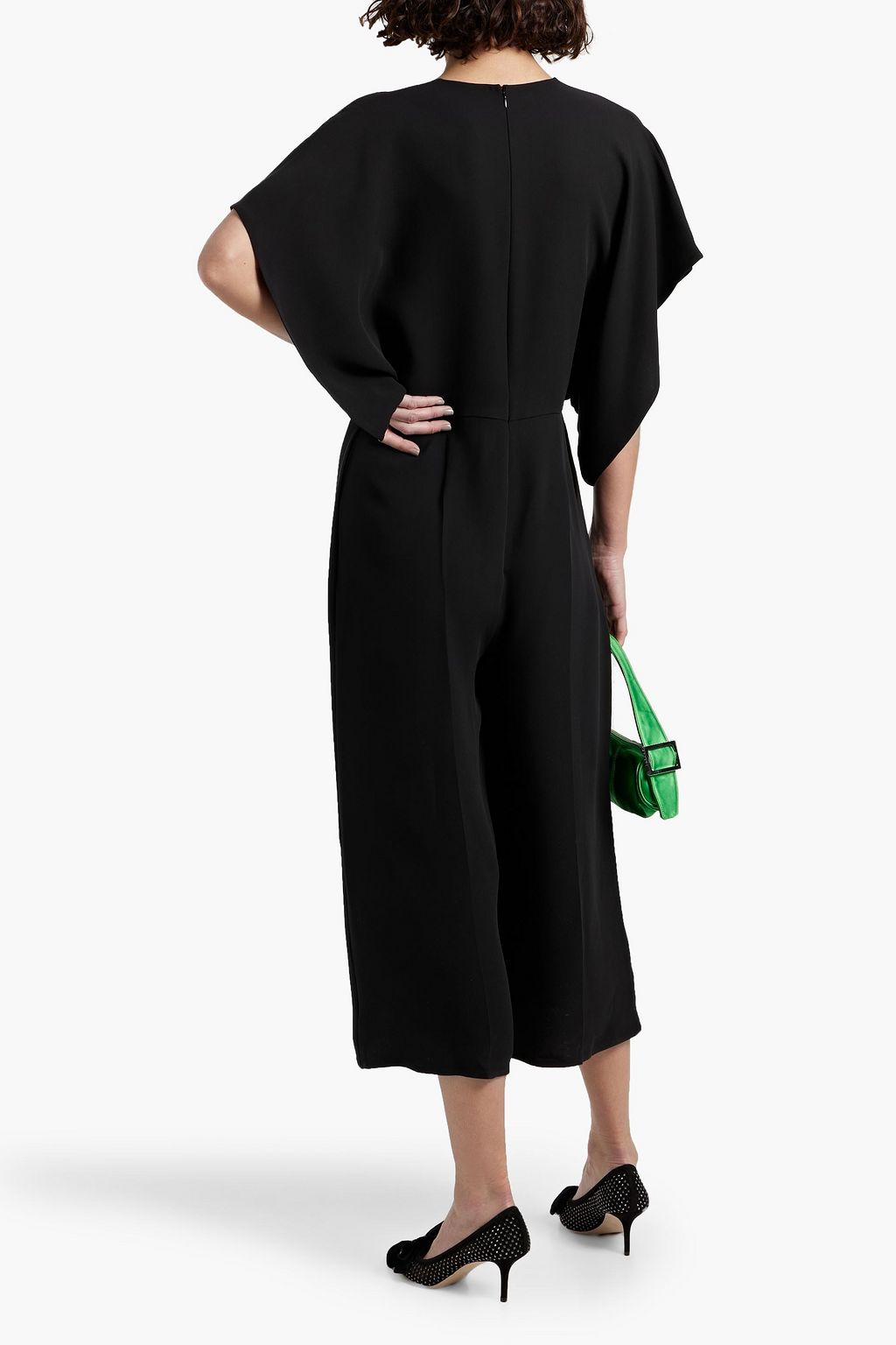 VALENTINO GARAVANI Cropped silk-crepe jumpsuit