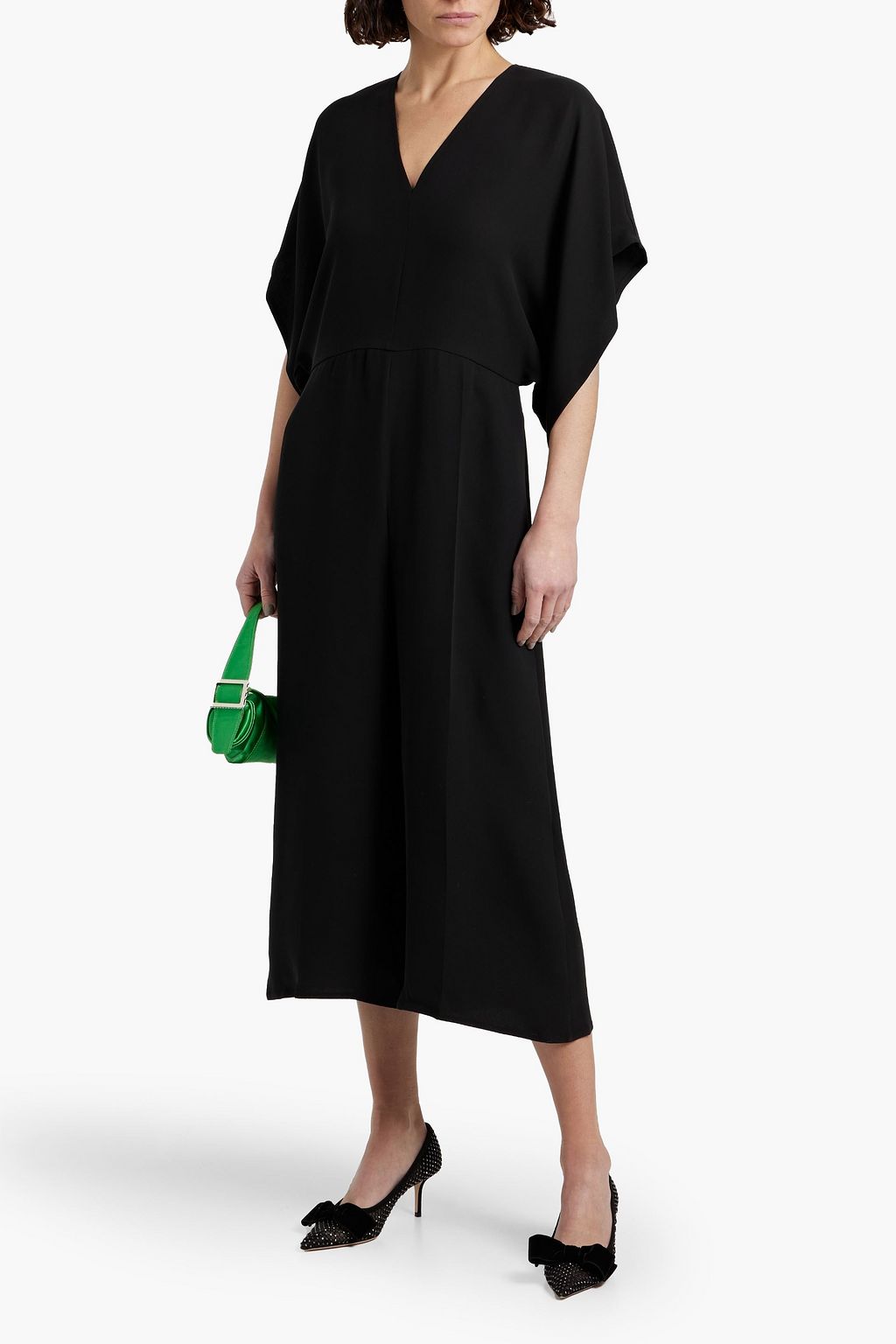 VALENTINO GARAVANI Cropped silk-crepe jumpsuit