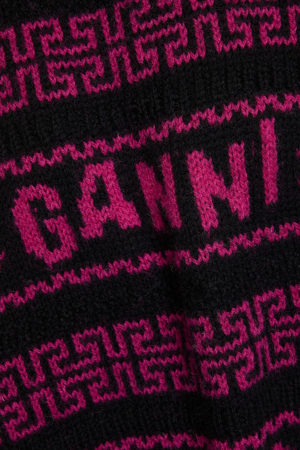 GANNI كنزة رياضية من الصوف بحبكة الجاكار