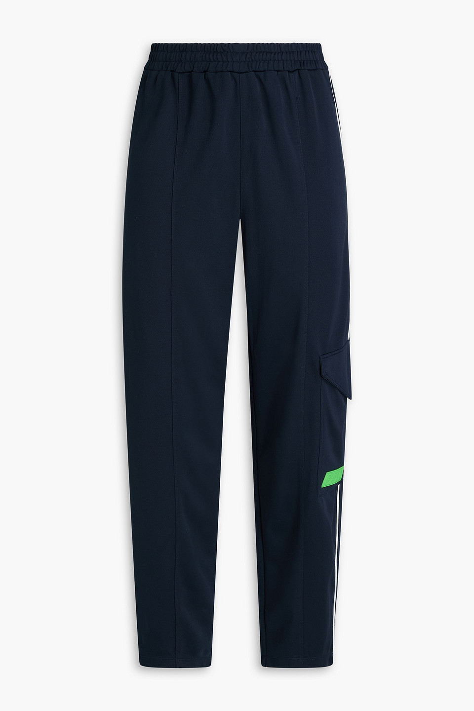 ganni - appliquéd jersey track pants - blue - eu 32
