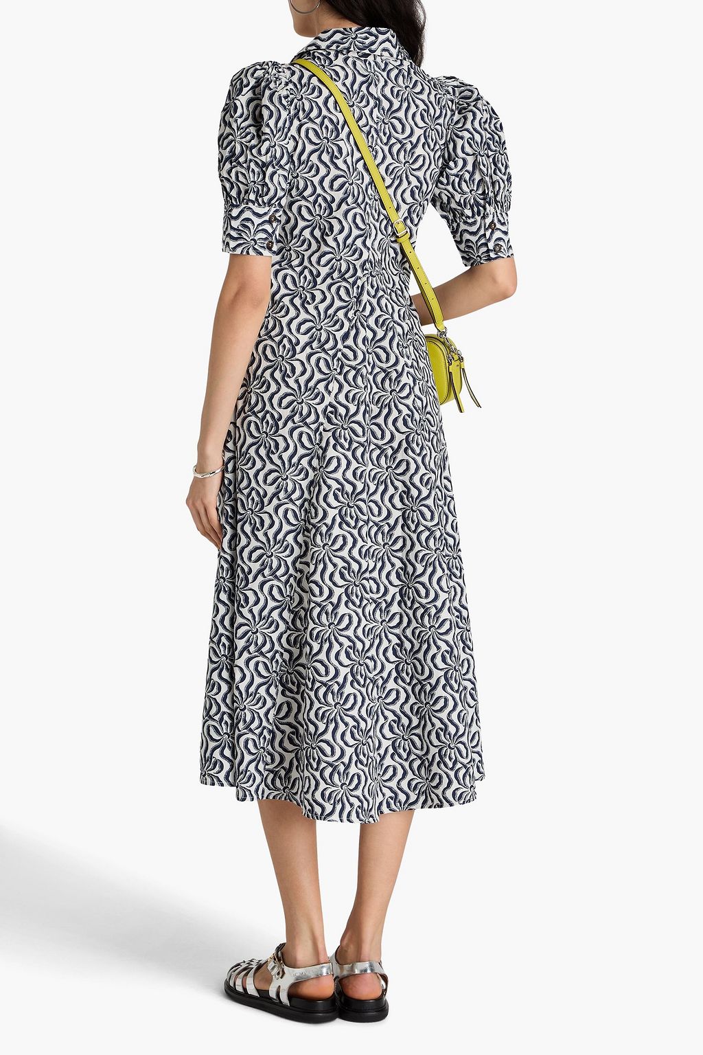 GANNI Midikleid aus Baumwolle mit Print