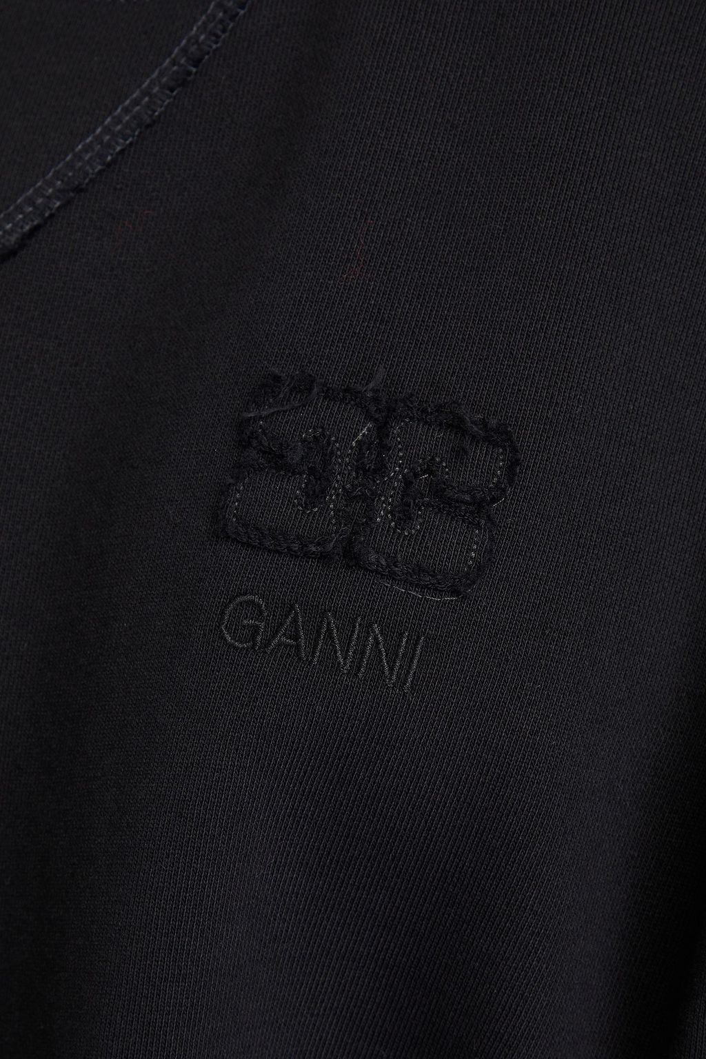 GANNI سويت شيرت من قطن تيري فرنسي مطاطي مطرّز