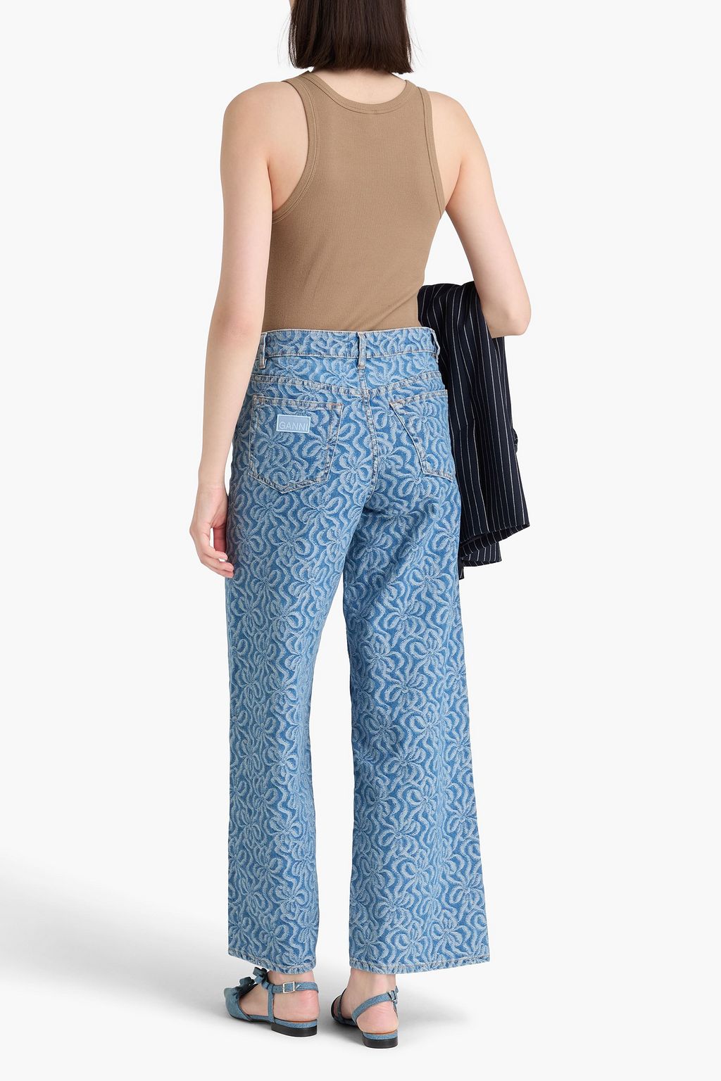 GANNI High-rise wide-leg jeans