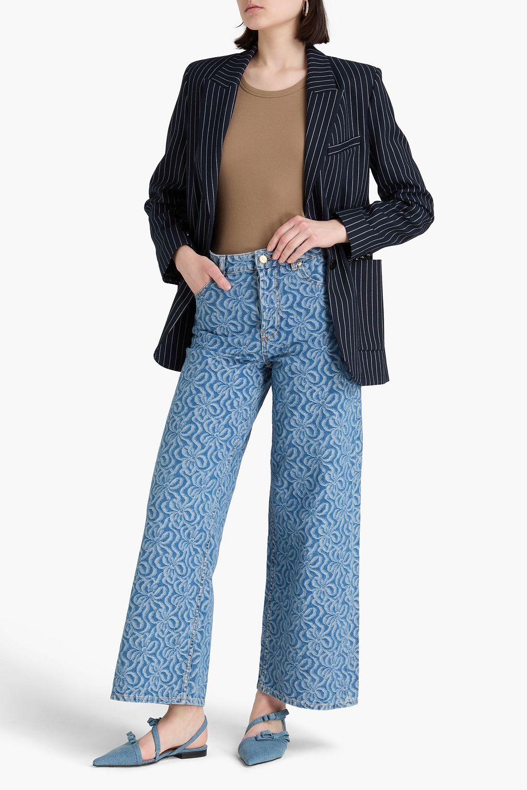 GANNI High-rise wide-leg jeans