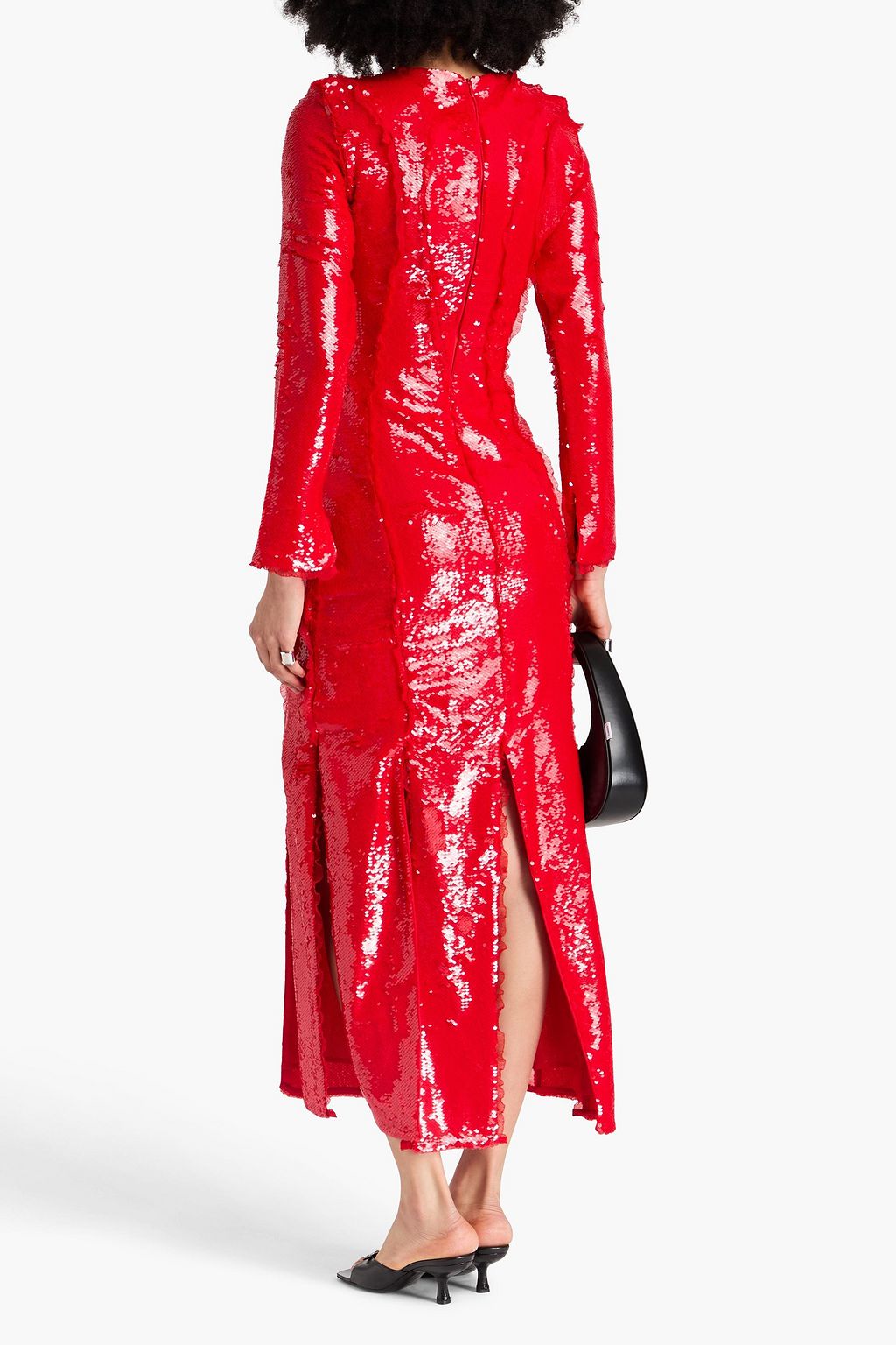 GANNI Sequined tulle maxi dress