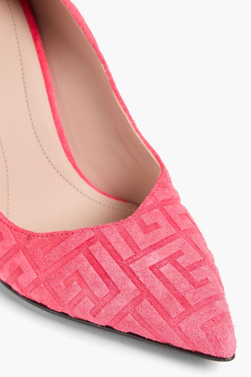 BALMAIN Embossed suede pumps