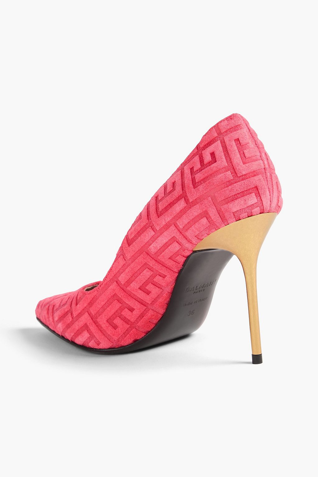 BALMAIN Embossed suede pumps