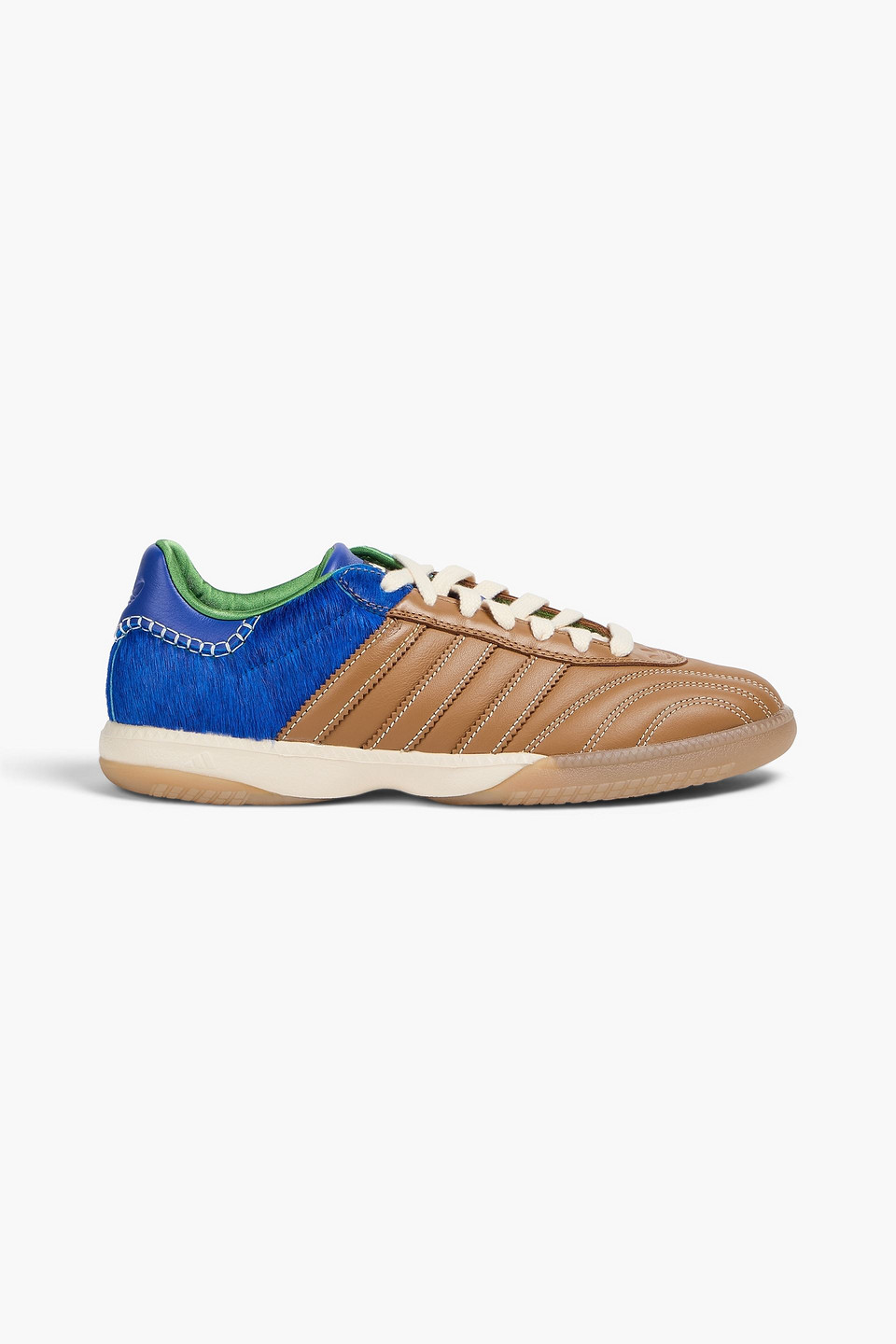 ADIDAS ORIGINALS SAMBA QUILTED LEATHER AND CALF HAIR SNEAKERS